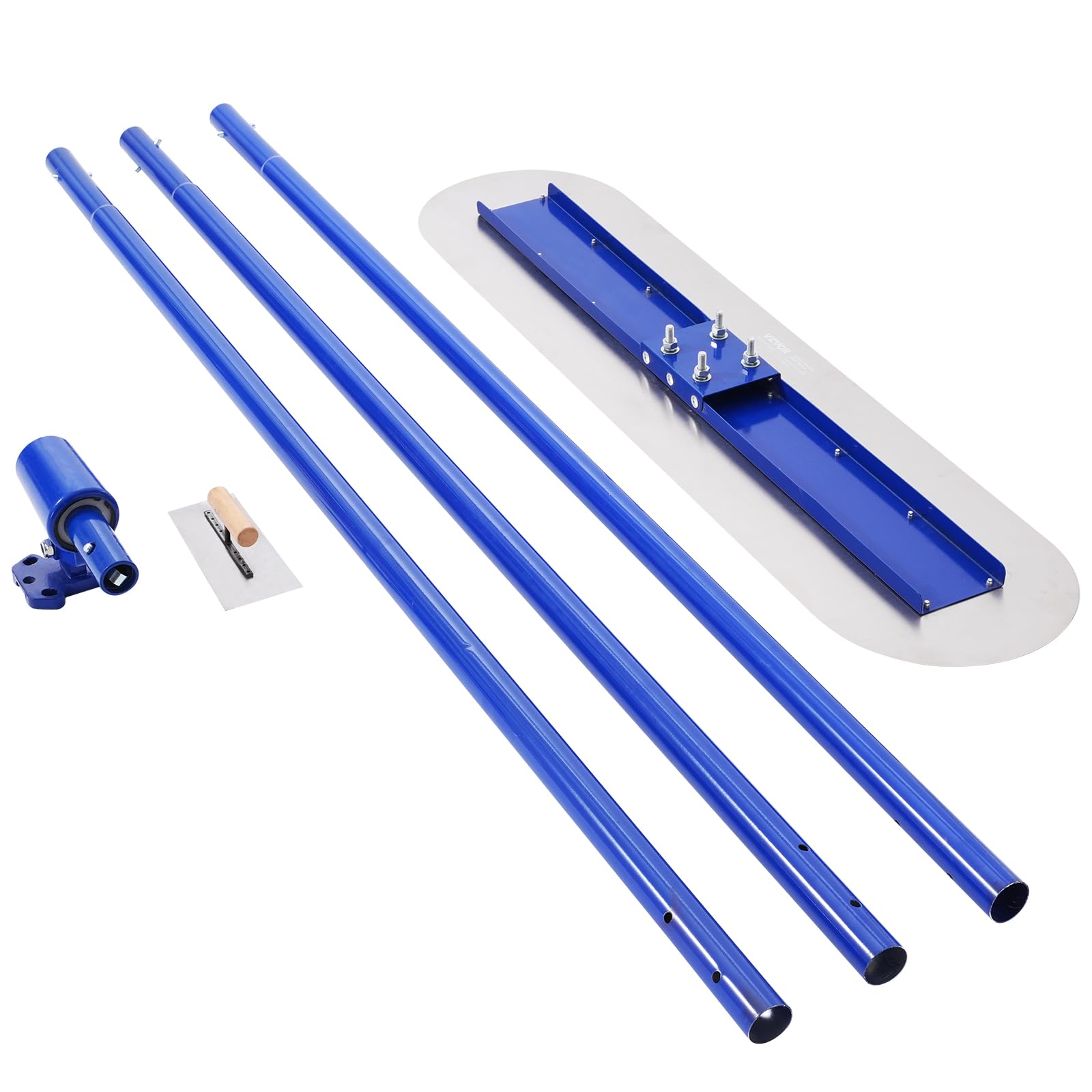 VEVOR 47x11.8 Inch Manganese Steel Bull Float - Professional Concrete Finishing Tool for Driveways, Patios & Pool Decks - Includes Float Handle & Bracket - Durable Cement Smoothing Kit for Construction Projects