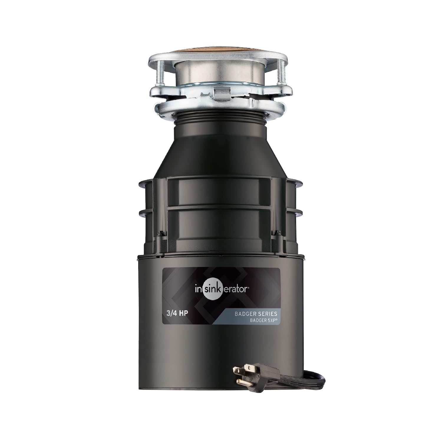 InSinkErator Badger 5XP 3/4 HP Continuous Feed Garbage Disposal with Power Cord - Standard Series Food Waste Disposer for Kitchen Sink (Ideal for Home Use & Easy Food Scrap Disposal)