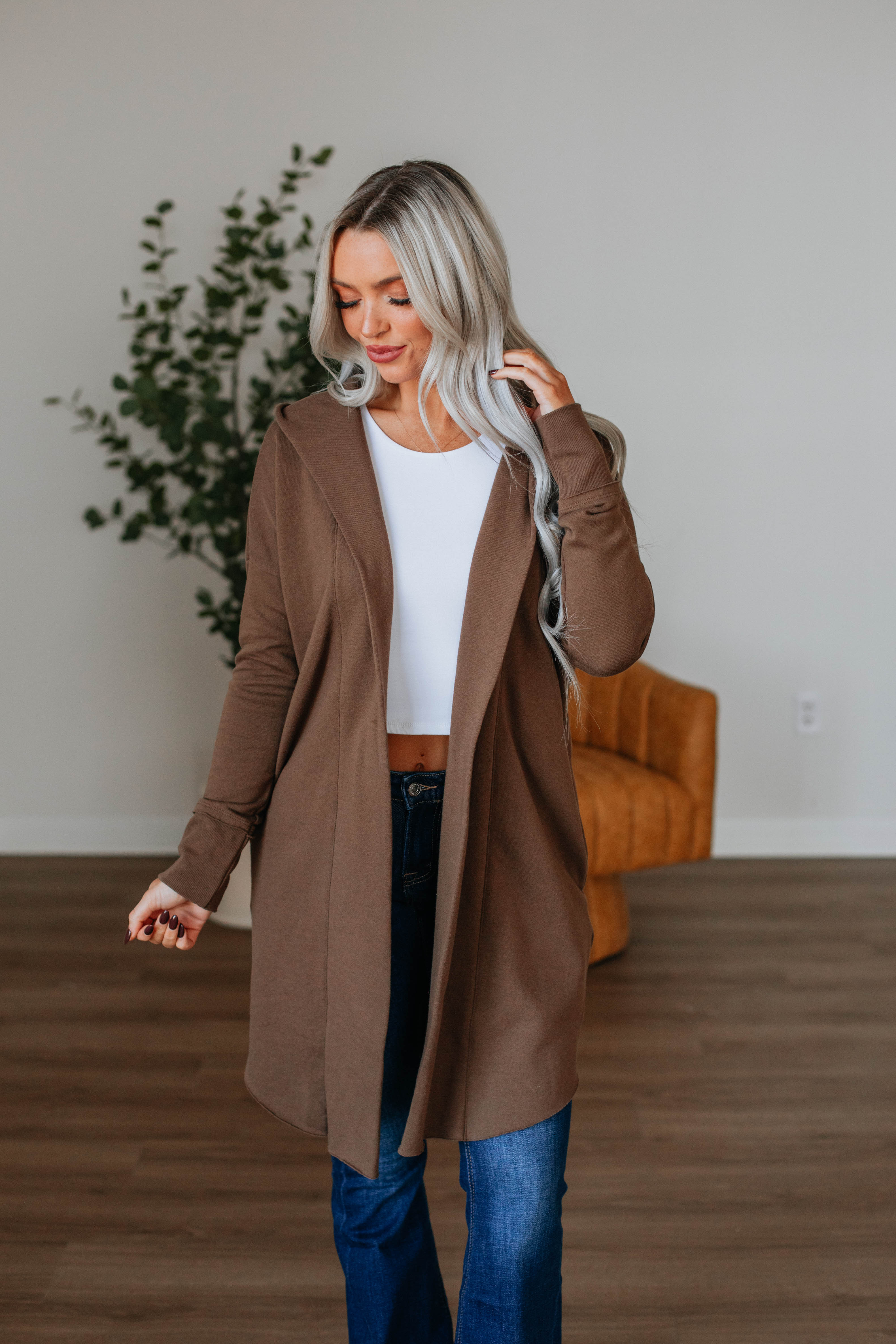 Rebekah Cardigan for Women - Soft Mocha Knit Sweater | Cozy Fall & Winter Fashion | Perfect for Office, Casual Outfits & Coffee Dates