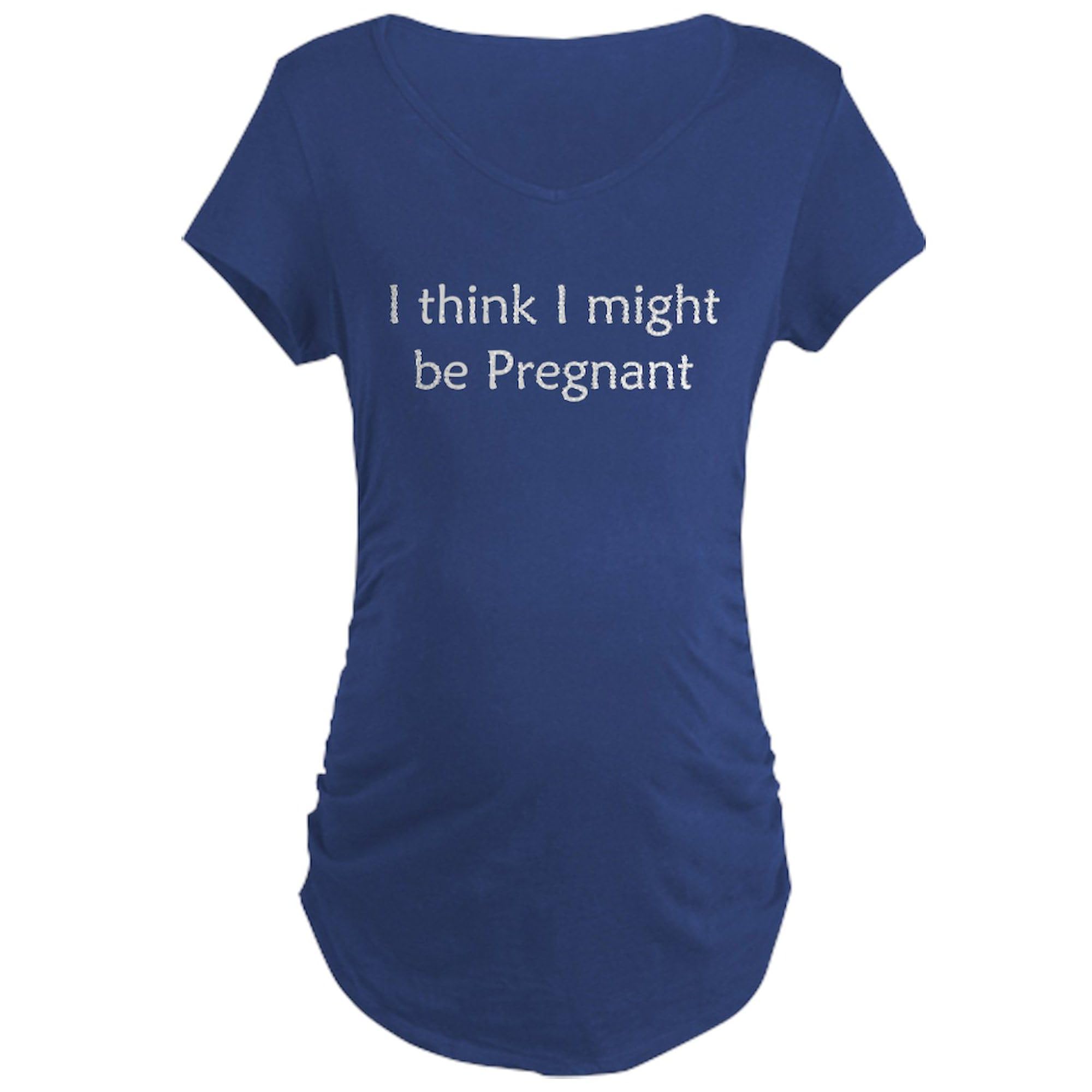 Funny 'Think I'm Pregnant' Maternity T-Shirt for Women - Stretchy Ruched Side Design for Comfort - Perfect for Baby Showers, Pregnancy Announcements & Maternity Photos
