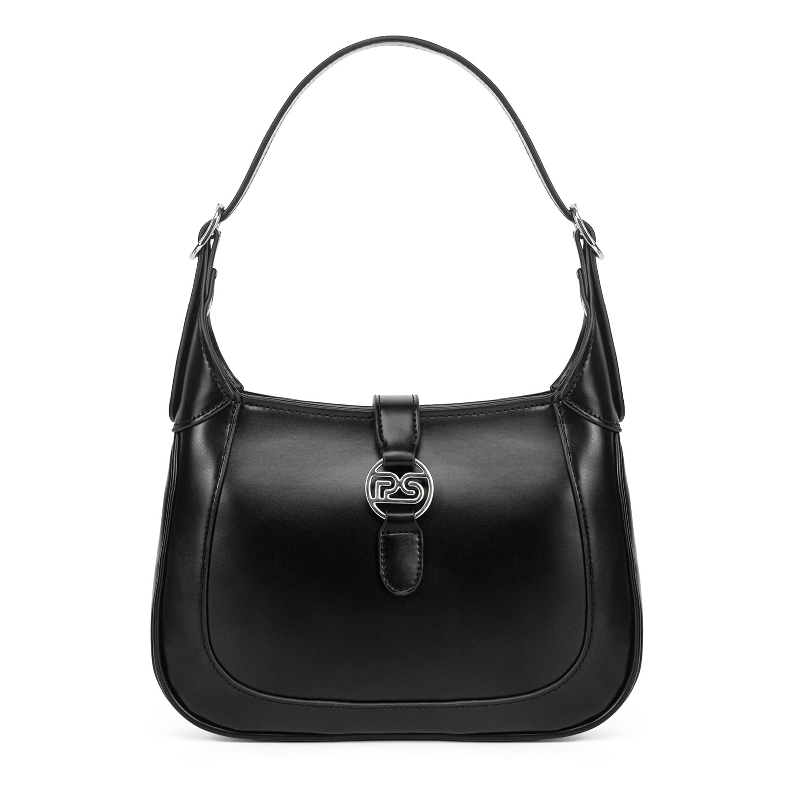 PS PETITE SIMONE Women's Small Shoulder Bag - Black Leather Crossbody Purse for Everyday Use | Perfect for Work, Travel & Casual Outings