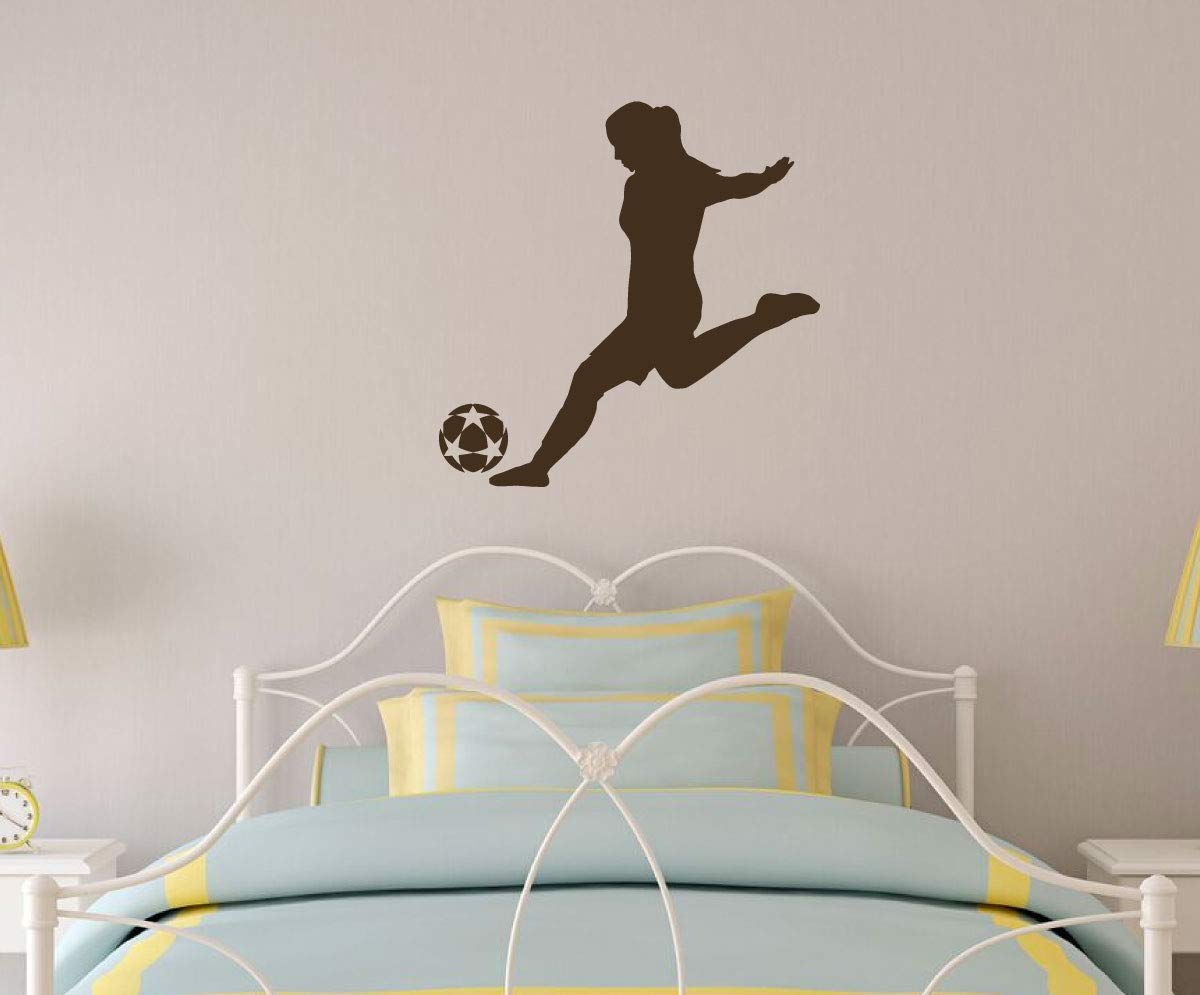 Vinyl Soccer Wall Decal Sticker - Sports Room Decor for Teen Girls & Boys - Perfect for Bedroom, Playroom & Game Room Decorations