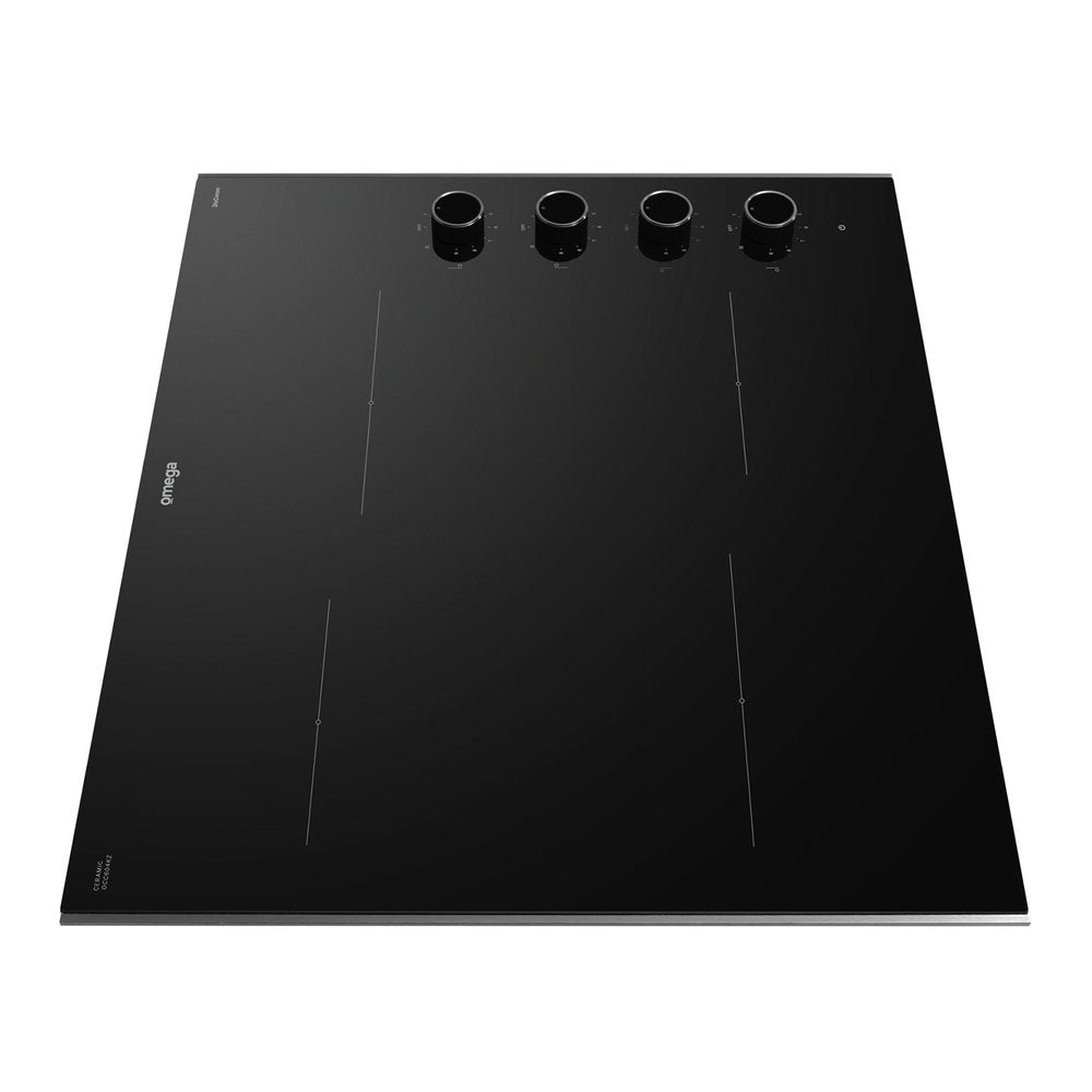 Omega OCC604KZ 60cm Ceramic Cooktop with Knob Controls - Perfect for Modern Kitchens, Cooking, and Baking