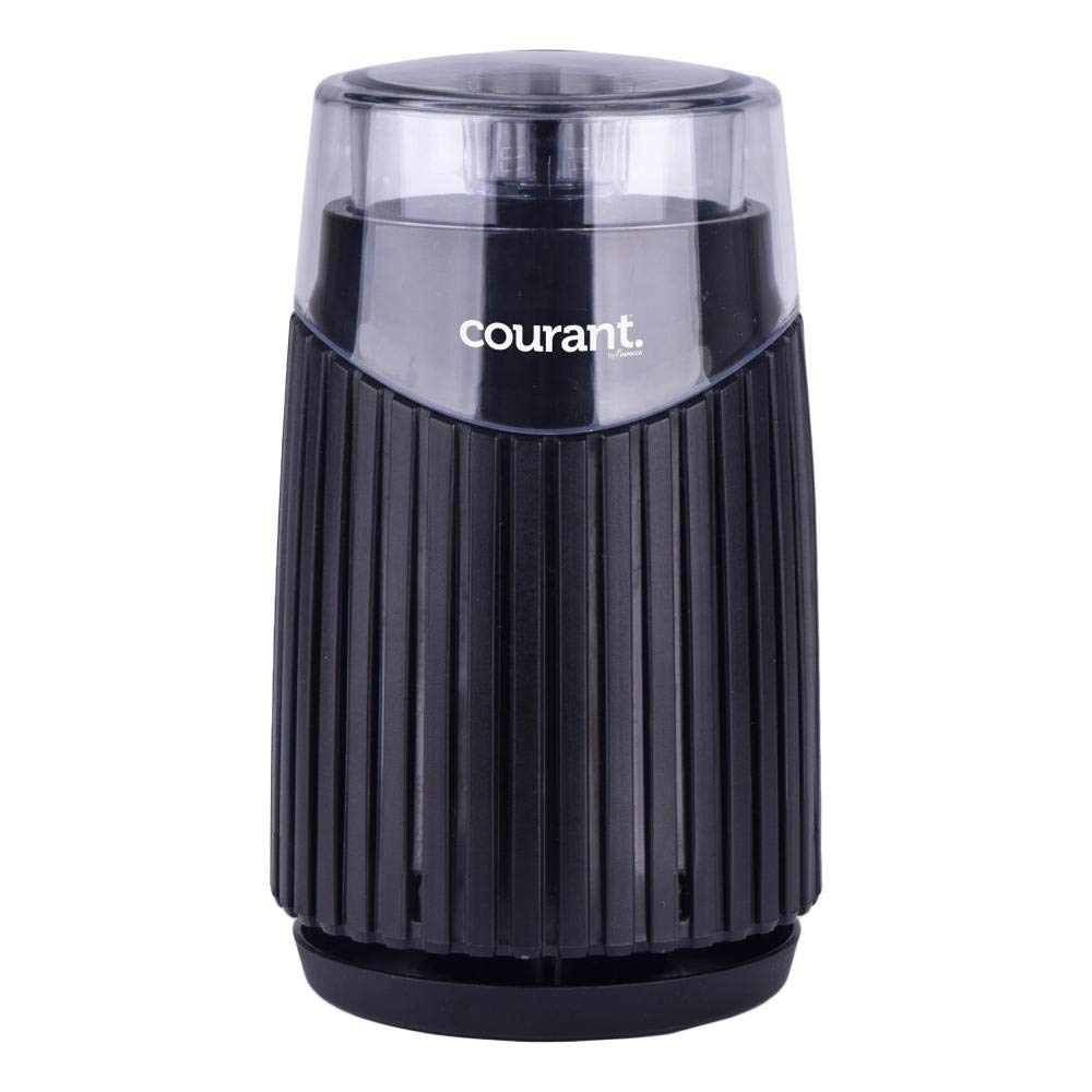 Premium Electric Coffee Grinder One Touch - Heavy Duty Stainless Steel Blades, 150W Powerful Motor for Coffee Beans & Spices - Durable Black Base - Perfect for Home Kitchens & Coffee Shops