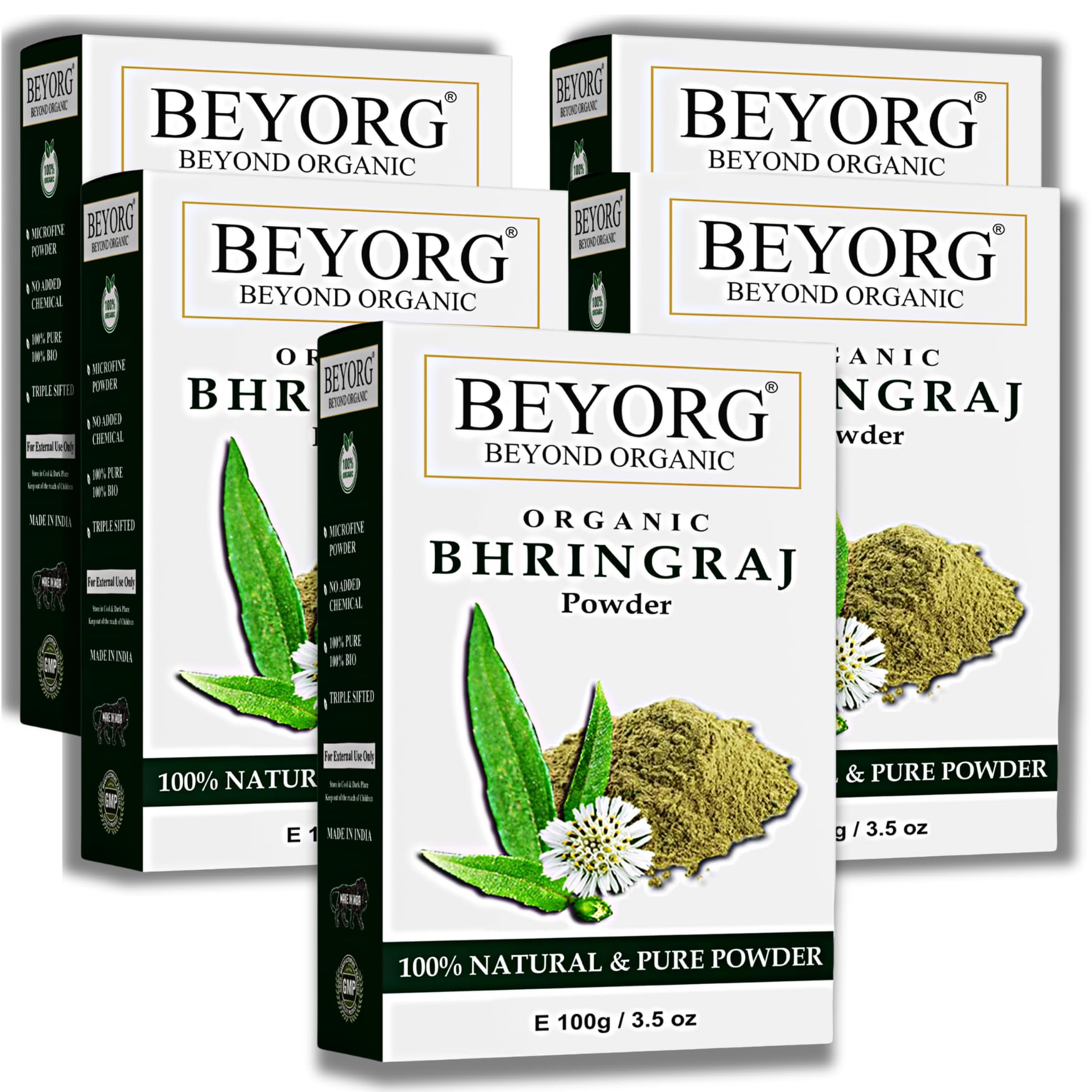 Bhringraj Leaves Powder for Hair Growth - Natural Ayurvedic Treatment for Strong, Shiny, Silky Hair & Scalp Care - Promotes Hair Texture, Color & Prevents Dandruff - Perfect for Daily Hair Care Routine & Scalp Nourishment