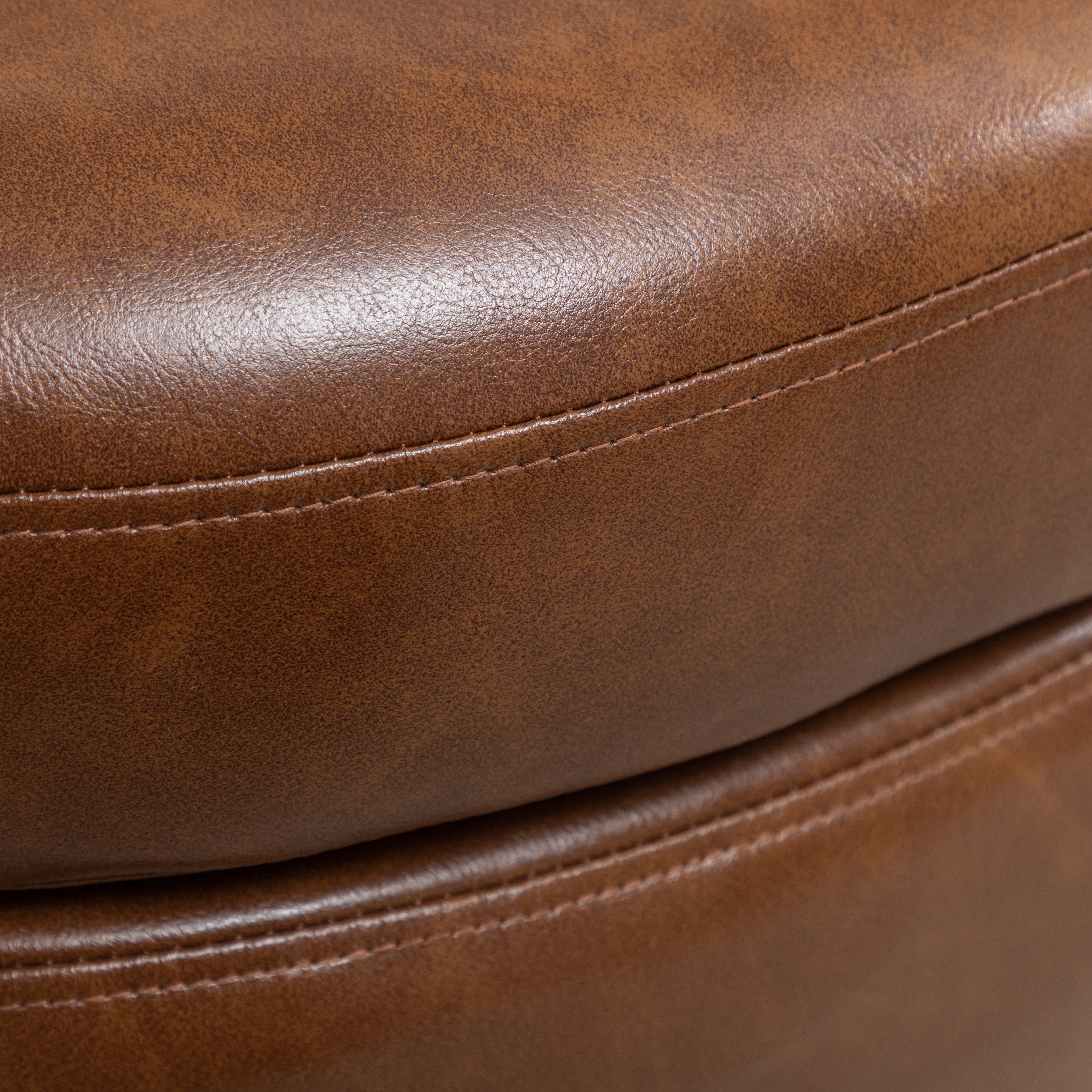 Roundhill Furniture Orenza Modern Faux Leather Swivel Barrel Accent Club Chair - Stylish Living Room Seating for Home Office & Lounge Areas