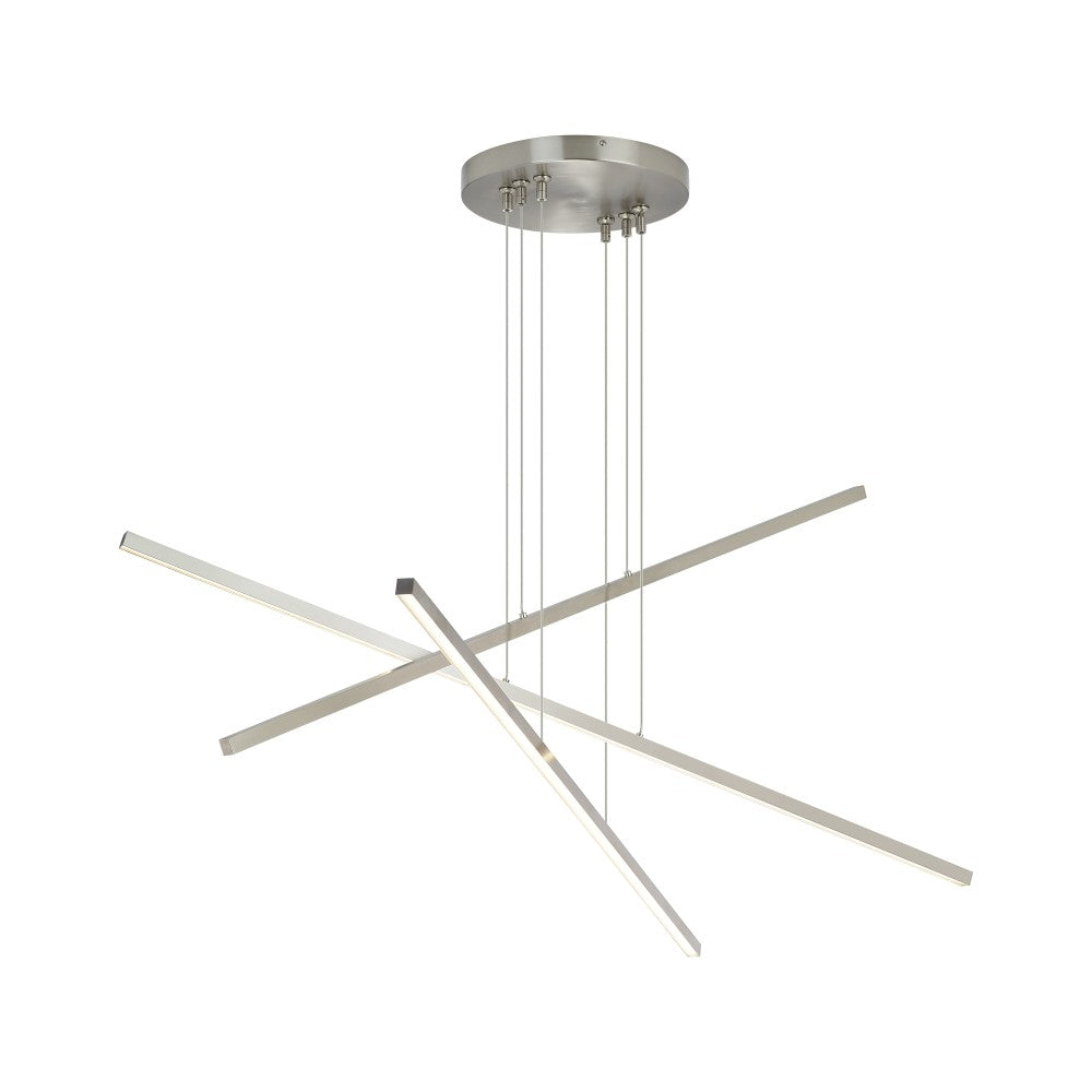 Modern Essence Trio Linear Chandelier - 3-Light LED Pendant Lighting Fixture for Dining Room, Kitchen Island & Entryway | Dimmable Contemporary Hanging Light