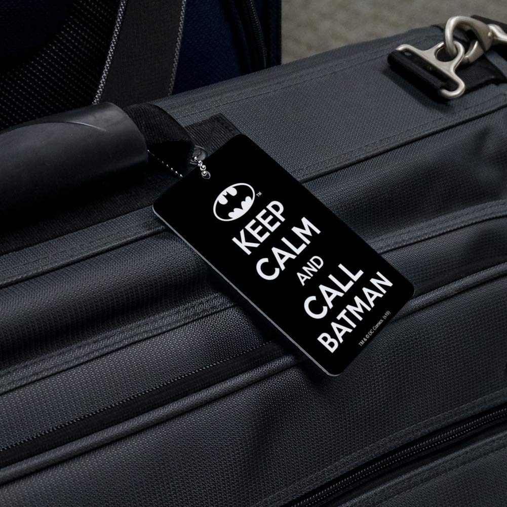 Batman Keep Calm and Call Luggage Tag - Durable Suitcase ID Tag for Carry-On Bags - Perfect for Travel, Business Trips & Vacation Identification