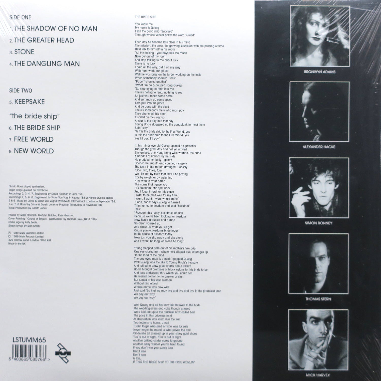 CRIME & THE CITY SOLUTION 'The Bride Ship' WHITE Vinyl LP (1989 Australian Alternative Rock) - Perfect for Vinyl Collectors & Alternative Music Lovers