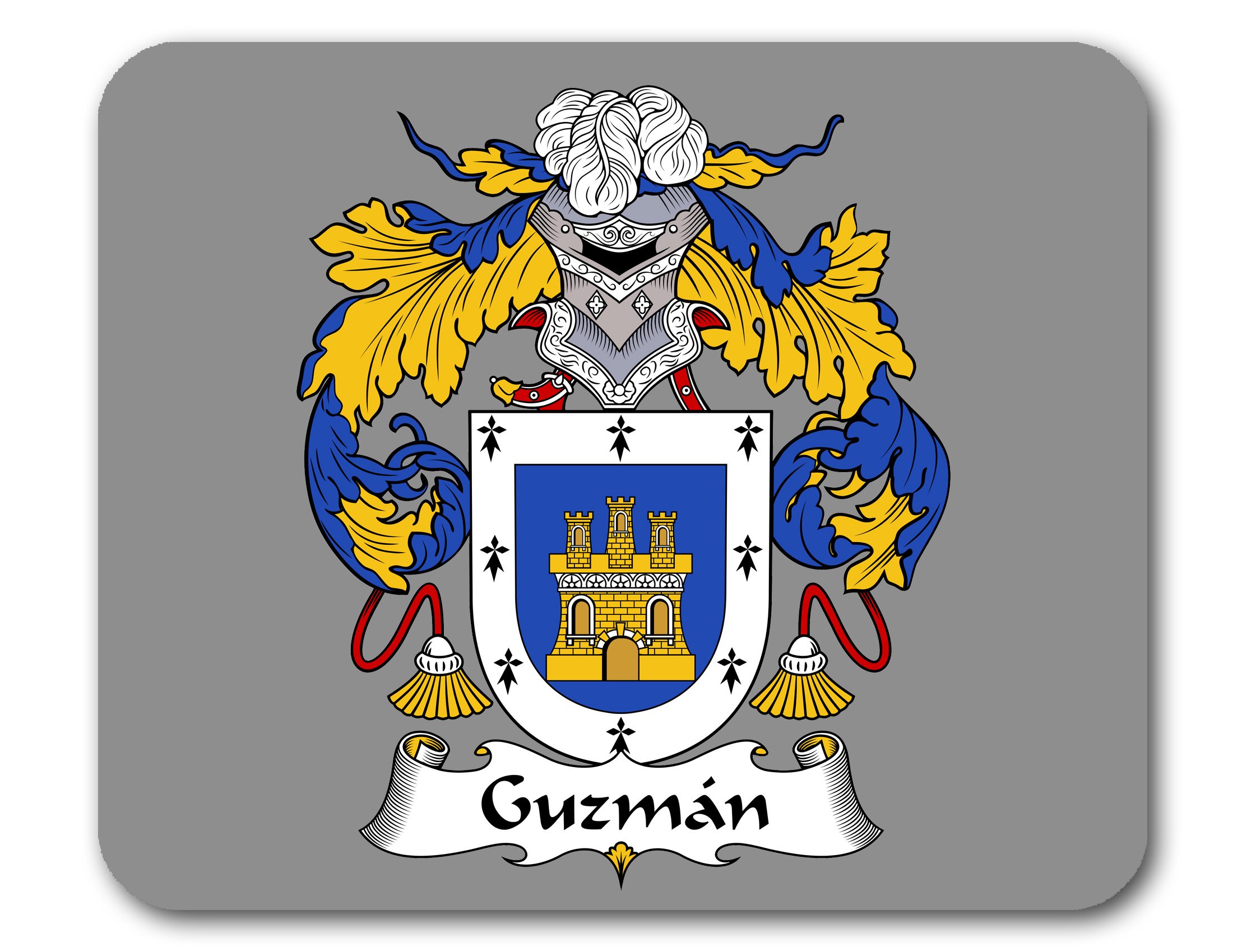 Guzman Coat of Arms Mouse Pad - Premium Gaming & Office Desk Mat with Non-Slip Rubber Base - Perfect for PC, Laptop & Computer Workstations