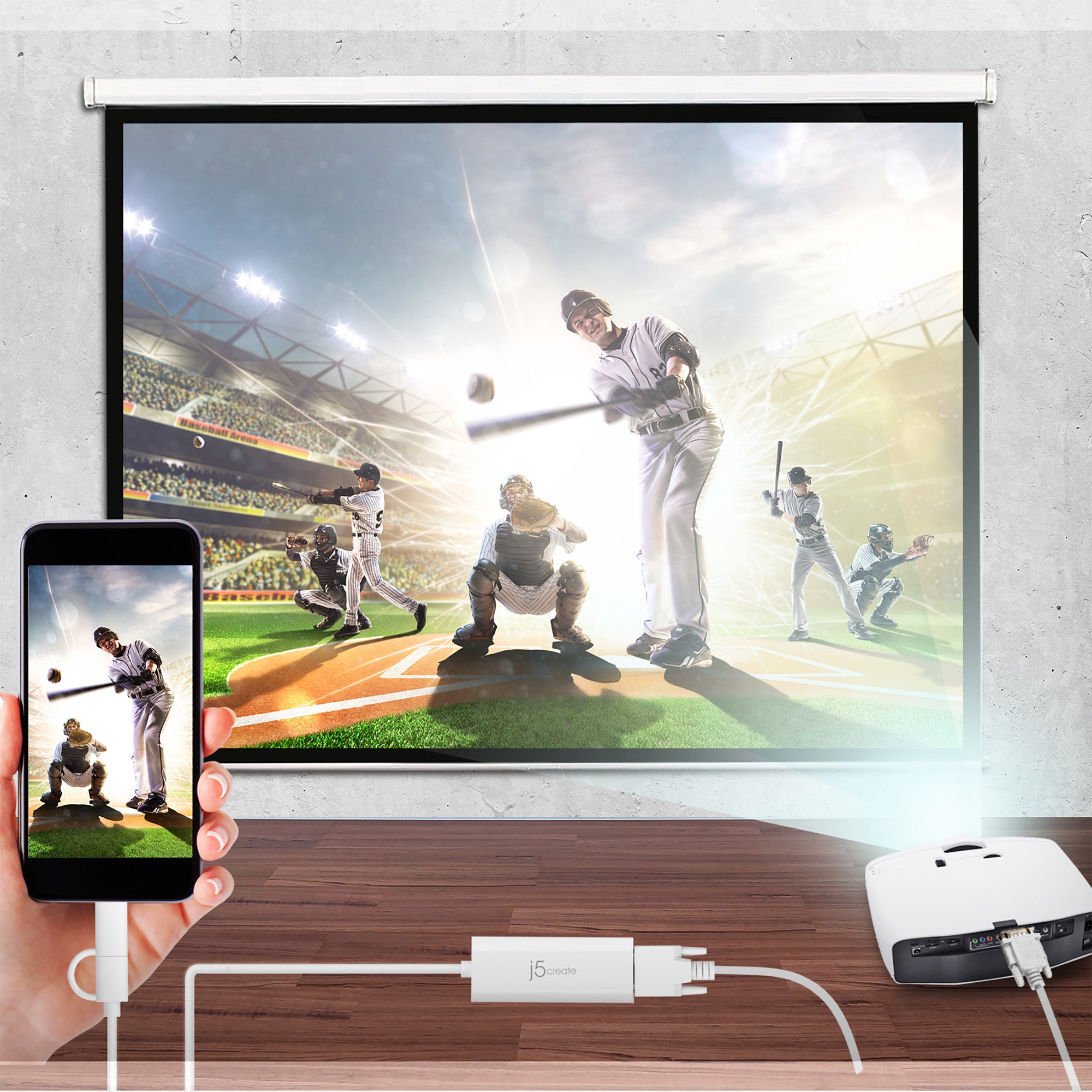 Android™ USB to VGA Adapter - Connect Laptop/PC to Monitor or Projector - for Presentations, Gaming & Home Office Setup