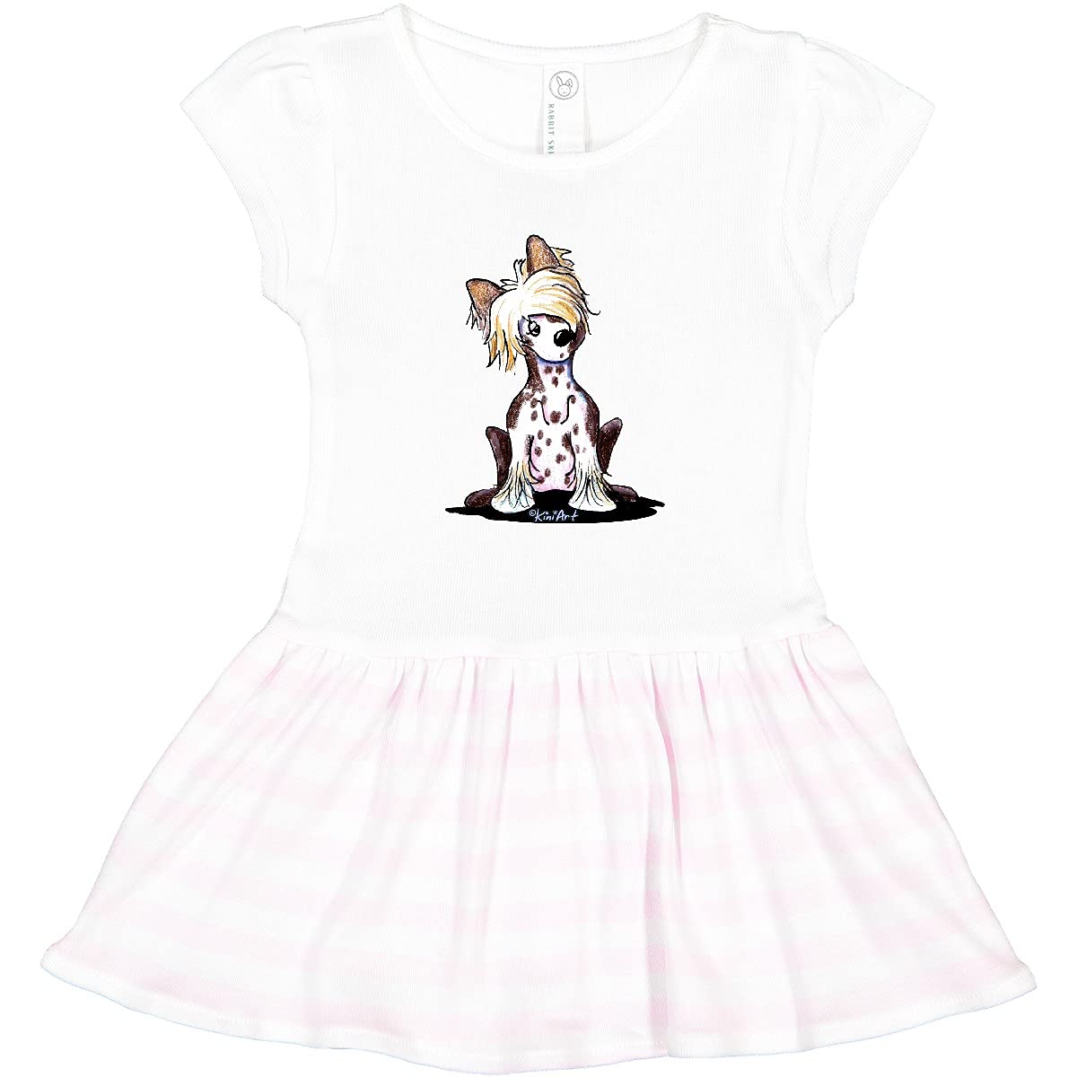 Inktastic Chinese Crested Dog Toddler Dress - Cute Puppy Print Kids Outfit for Girls & Boys - Perfect for Birthday Parties, Family Photos & Casual Wear