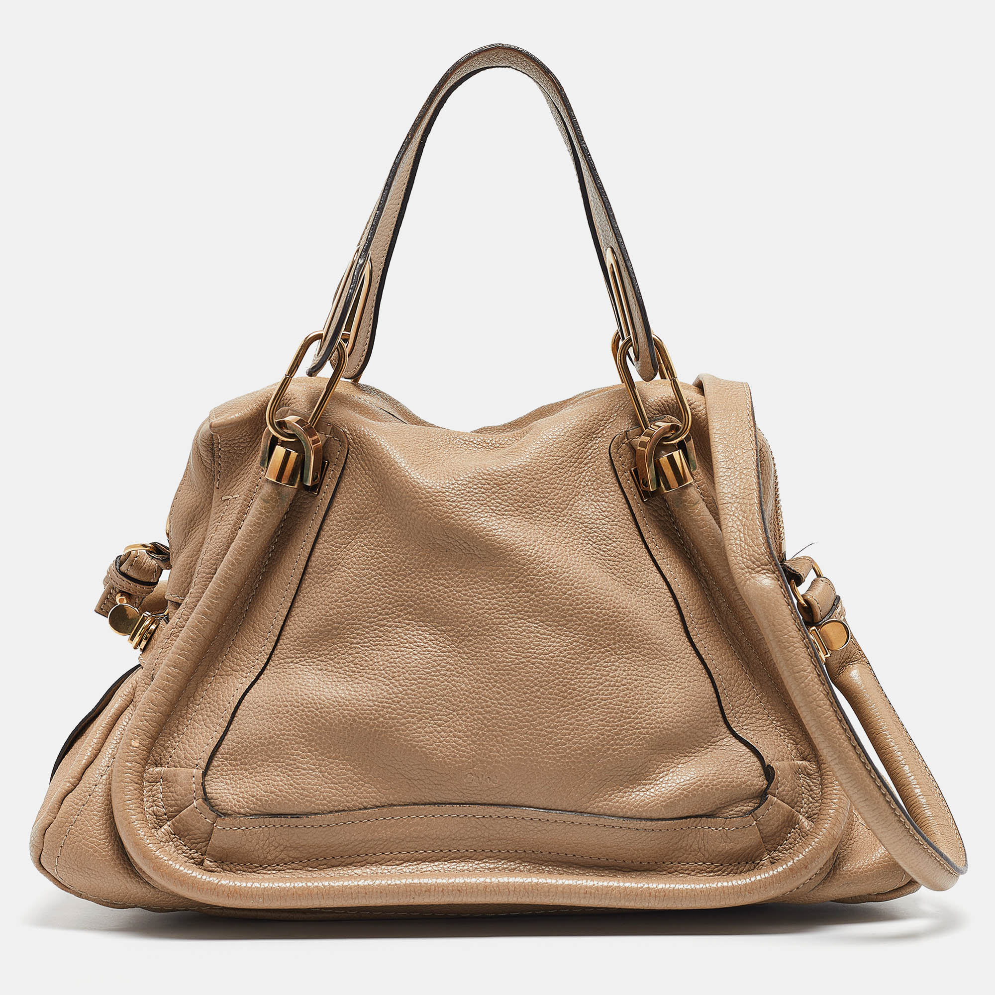 Beige Leather Medium Paraty Shoulder Bag for Women - Stylish Crossbody Purse for Work, Travel & Everyday Use
