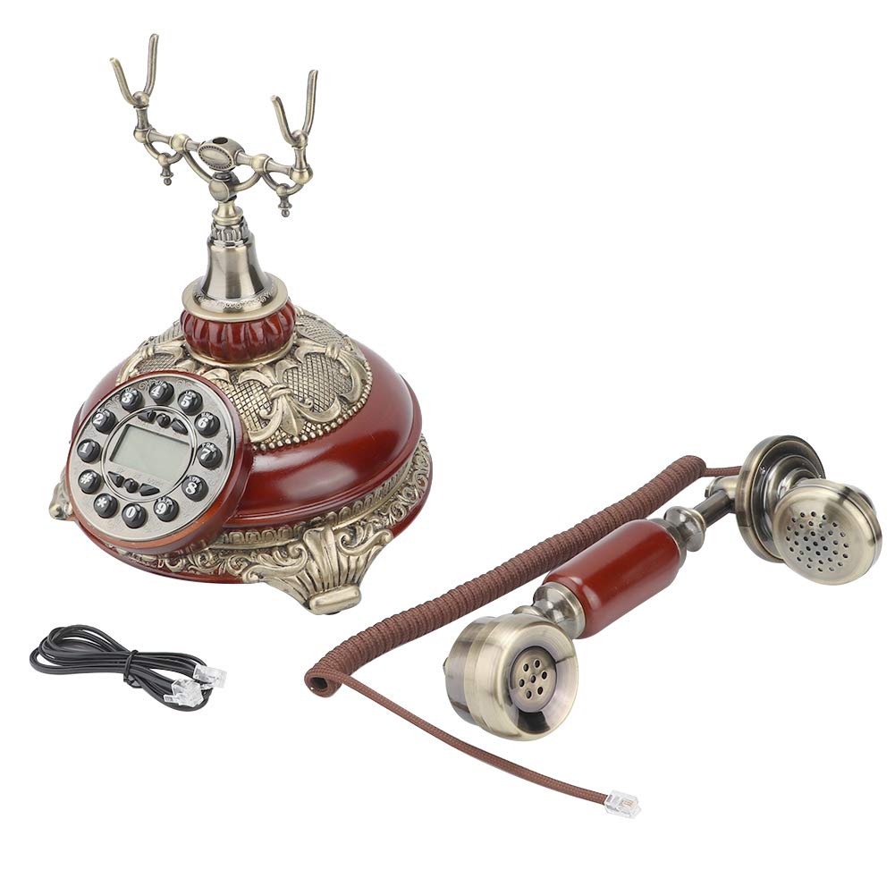 Vintage Retro Antique Style Landline Phone with Caller ID Display - Old Fashioned European Design Corded Telephone for Home & Office - Perfect for Vintage Decor, Classic Themed Rooms & Nostalgic Gifting