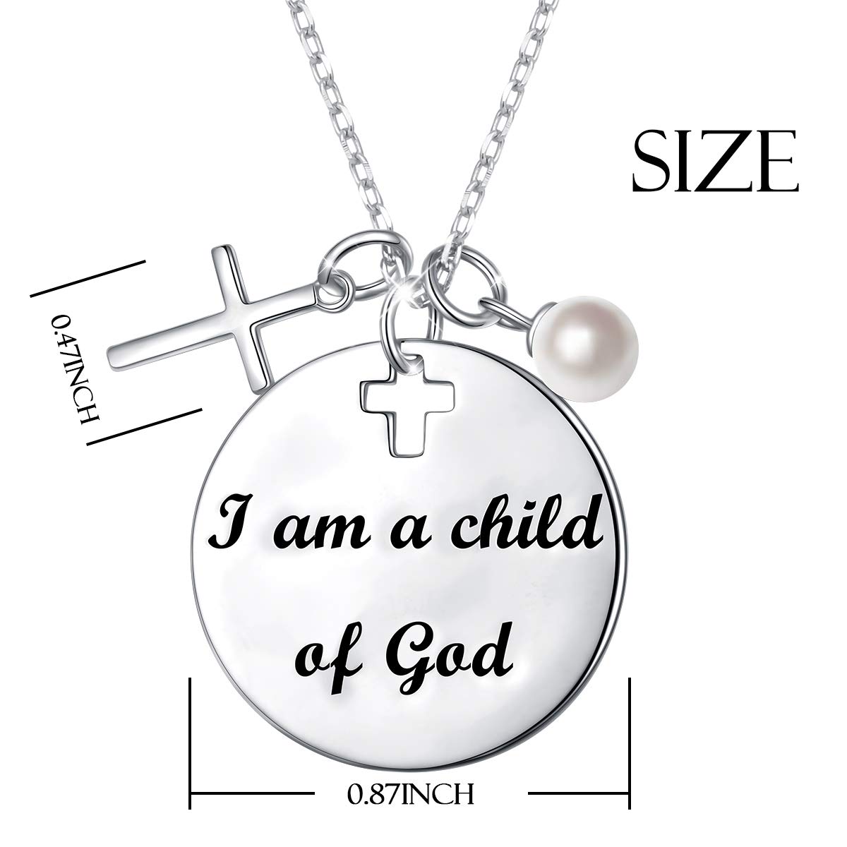 DAOCHONG 925 Sterling Silver Christian Cross Pendant Necklace for Women - Religious Jewelry Gift for Birthday, Baptism & Confirmation - Elegant Faith-Inspired Accessory for Church, Weddings & Daily Wear