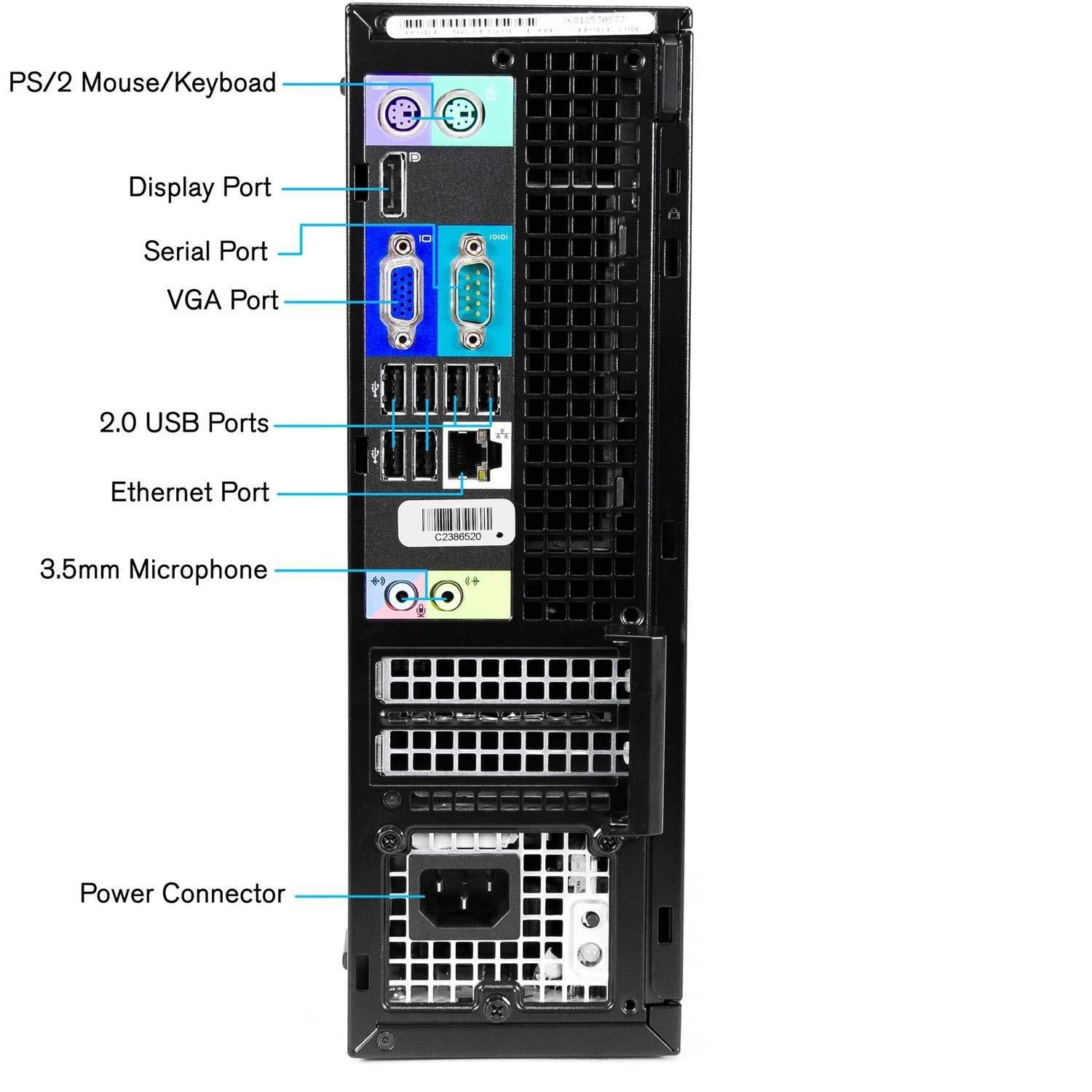 Refurbished Dell Optiplex 790 SFF Desktop PC - Intel Core i5-2400 3.1GHz, 4GB RAM, 250GB HDD, Windows 7 Pro 64-bit | Compact Business Computer for Office, Home & Small Business Use