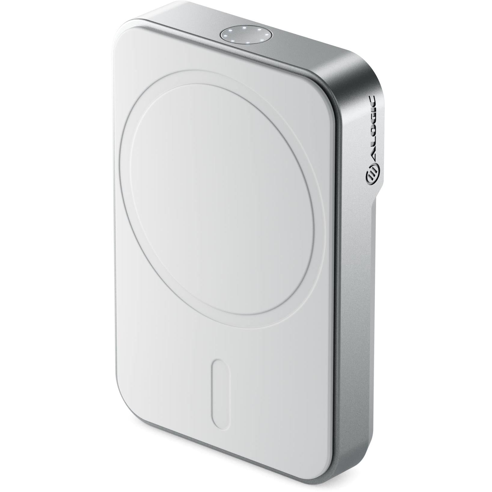 ALOGIC Matrix Universal Magnetic 5K Power Bank - 5000mAh Portable Charger with Fast Charging for iPhone 15/14/13, Samsung Galaxy, AirPods - Perfect for Travel, Camping & Emergency Power Backup (White)