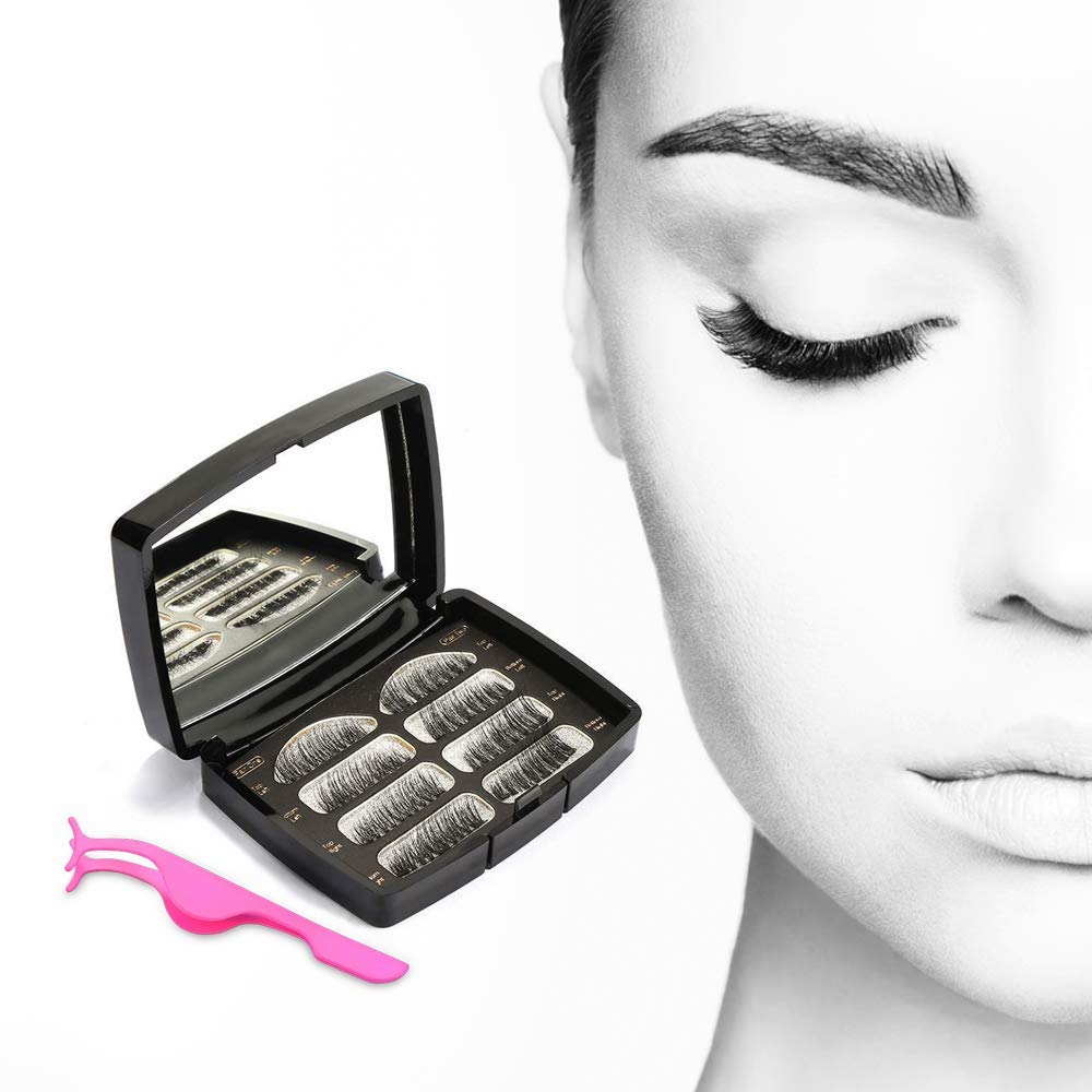 Glamza Magnetic Eyelashes Kit - Reusable False Eyelashes with Easy Applicator Tool for Natural Look | Perfect for Weddings, Parties & Daily Makeup
