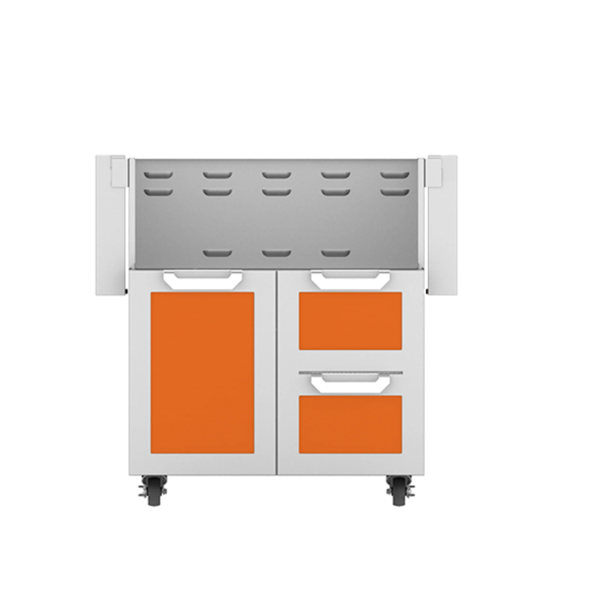 Hestan GCR30 Outdoor Tower Cart with Door & Double Drawers - Stainless Steel Commercial Kitchen Cart for Restaurants, Catering & Outdoor Cooking - Perfect for BBQ, Patio & Backyard Use