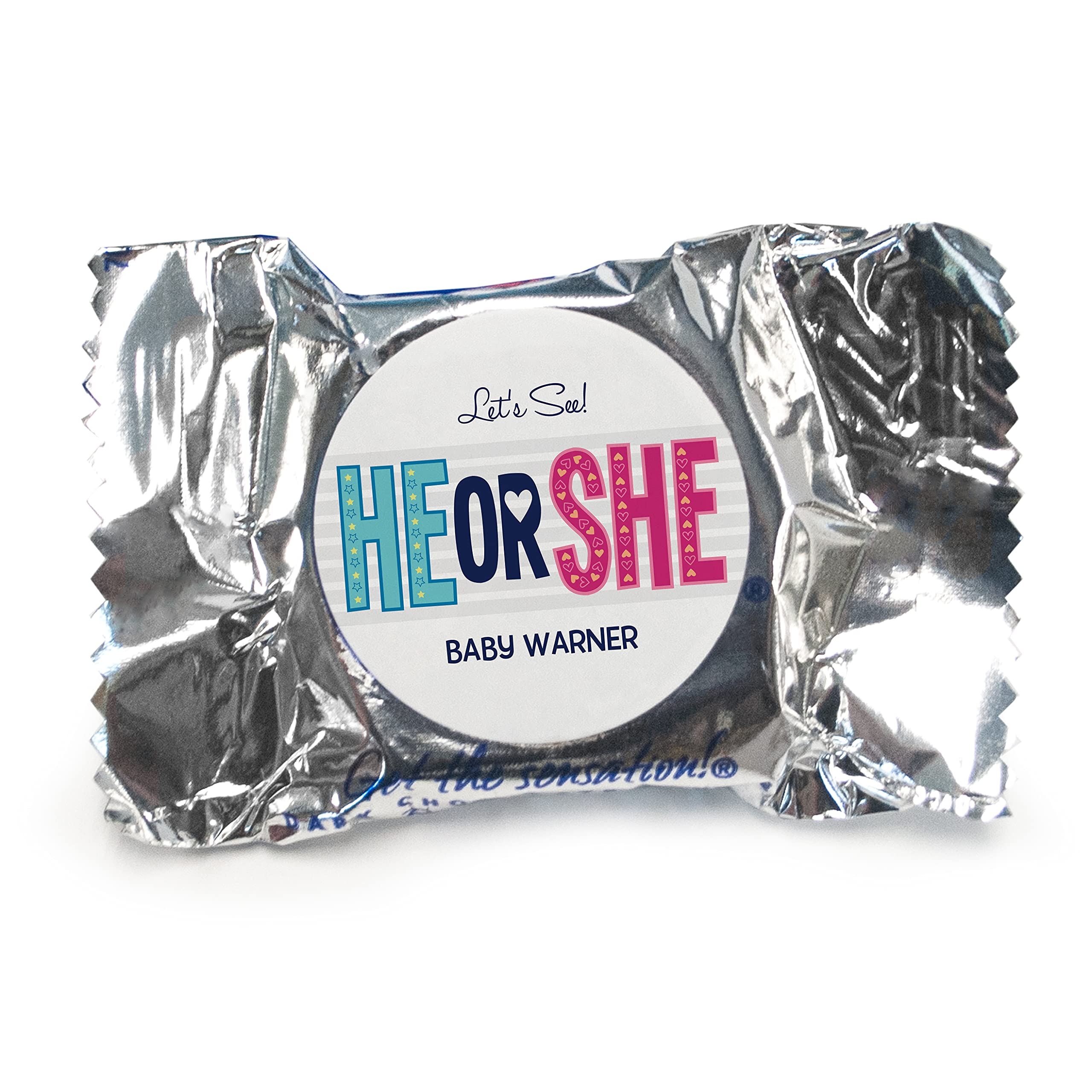 70 Count Gender Reveal Candy Mints - York Peppermint Patties for Baby Shower Parties (He or She) - Perfect for Gender Announcements, Baby Showers & Gender Reveal Celebrations