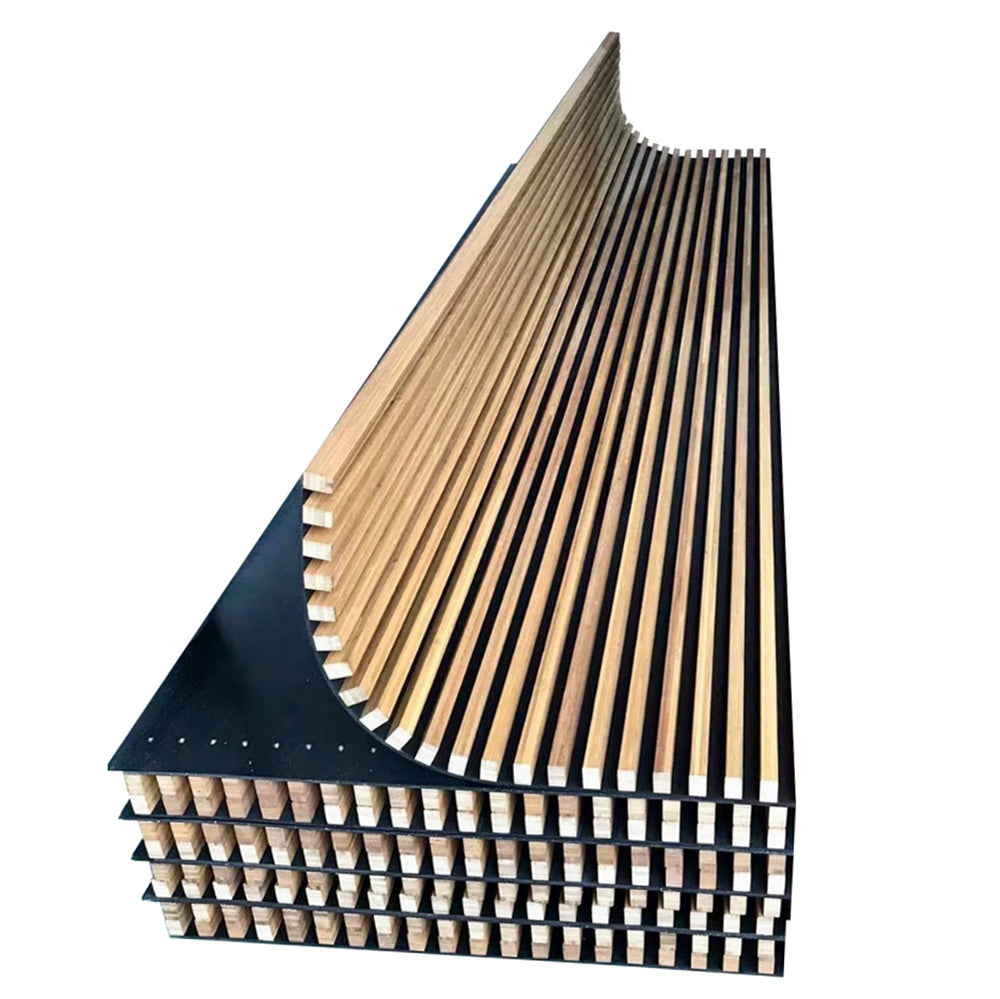 Premium WOODFLEX Flexible Outdoor Hardwood Batten Pool Fence Cladding - Oak & Black (2400mm x 600mm) | Durable Weatherproof Pool Safety Barrier for Backyard, Garden & Commercial Use