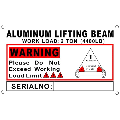 2 Ton (4400 LBS) Aluminum Spreader Lifting Beam - 4 Foot Heavy Duty Lightweight Bar for Construction, Warehouse & Automotive Lifting Applications