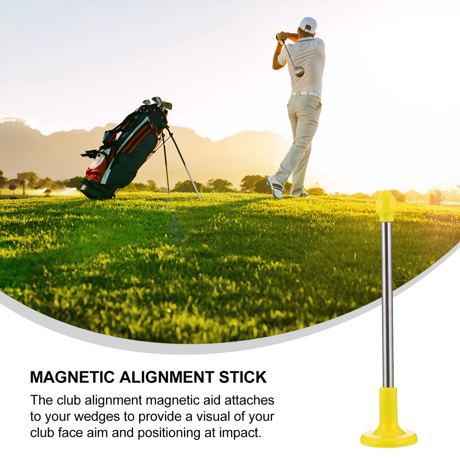 VICASKY Golf Alignment Rods - 1pc Fiberglass Training Aid with Magnet Bevel for Swing Aim & Accuracy - Perfect for Golf Practice, Airplane & Facial Training Accessories