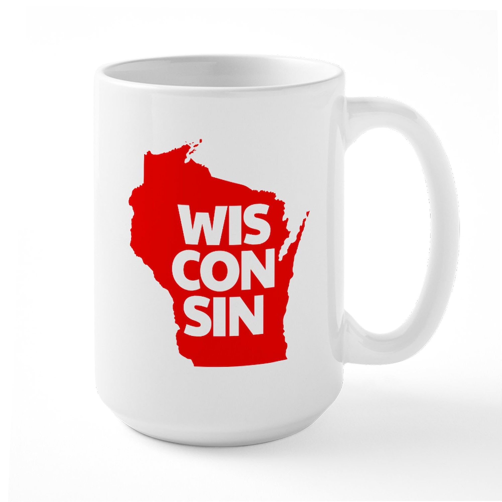 Wisconsin 15 oz (444 ml) Ceramic Coffee Mug - Durable & Stylish for Home, Office, or Gifts - Perfect for Coffee, Tea, or Hot Chocolate