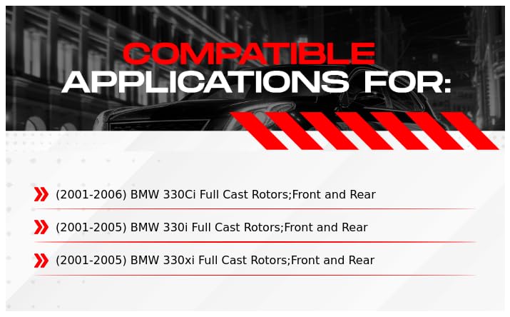 R1 Concepts Premium Front & Rear Brake Kit - OE Replacement Brake Pads & Rotors for 2001-2006 BMW 330i/330xi/330Ci | High-Performance Stopping Power for Daily Driving & Sporty Road Trips