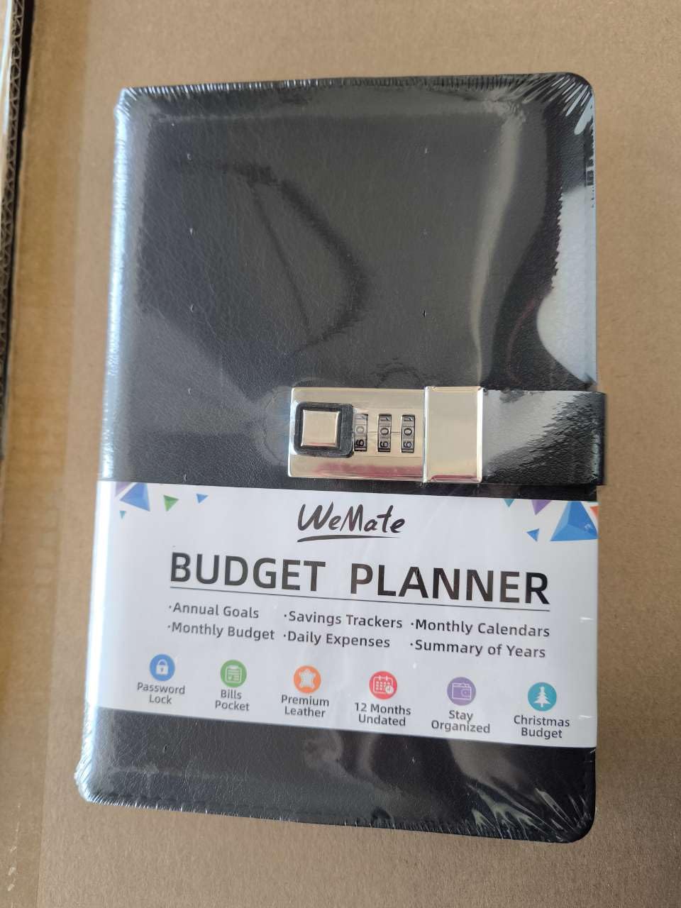 WEMATE 2025 Budget Planner with Lock - Monthly Expense Tracker Notebook & Undated Financial Planner - A5 Leather Money Organizer for Personal Finance Management - Perfect for Home Budgeting, Savings Goals & Debt Tracking - Black
