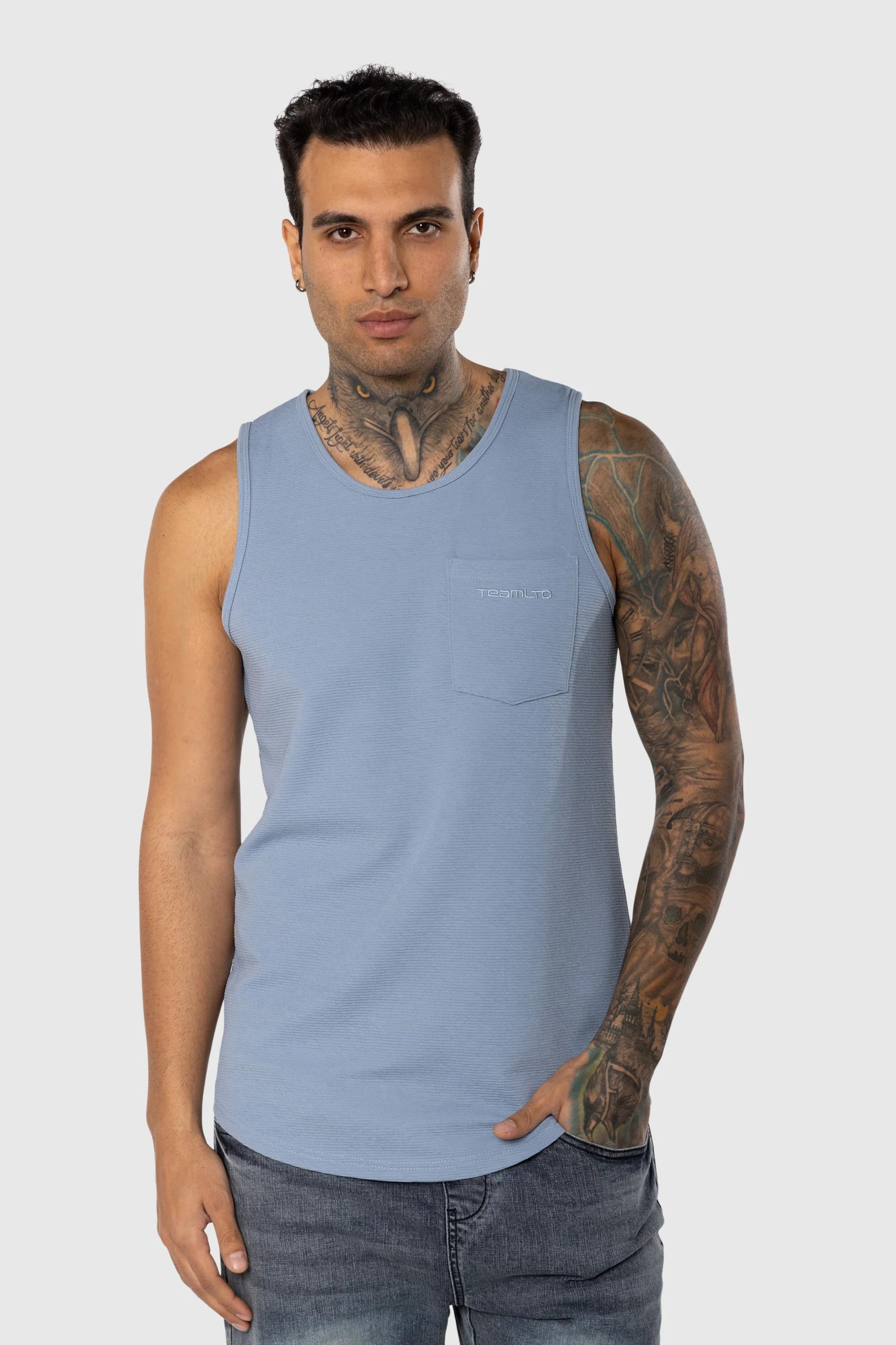 Textured Tank Top for Women - Stylish Sky Blue Casual Shirt - Perfect for Summer Outfits, Beach Wear & Layering