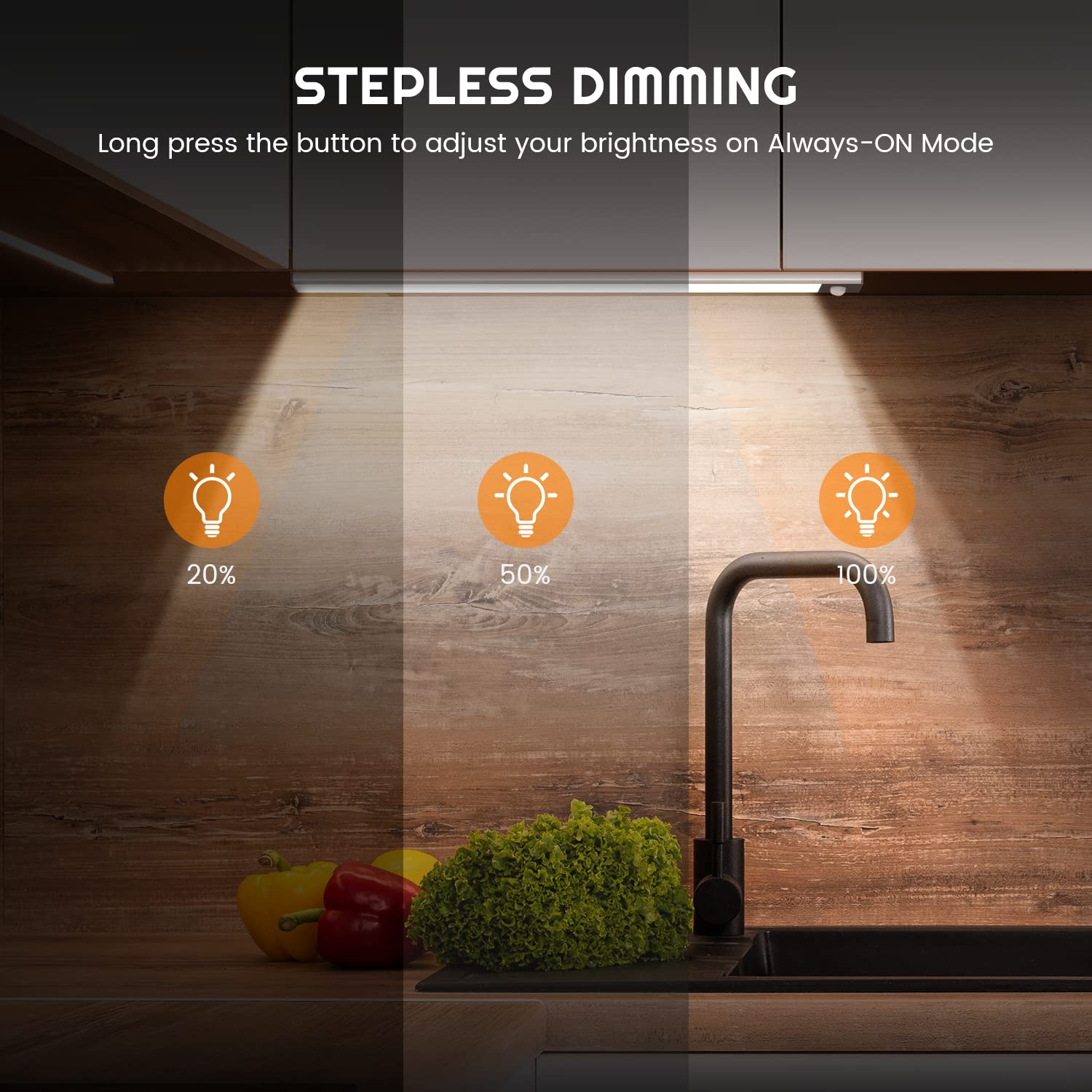 YEELIGHT Wireless Under Cabinet Lights with Motion Sensor - 71 LED Dimmable Rechargeable Closet Lighting, 15.74 Inch Magnetic Stick-on Lights for Wardrobe, Stairs, Kitchen (Cold White) - Perfect for Dark Spaces, Nighttime Navigation & Home Organization