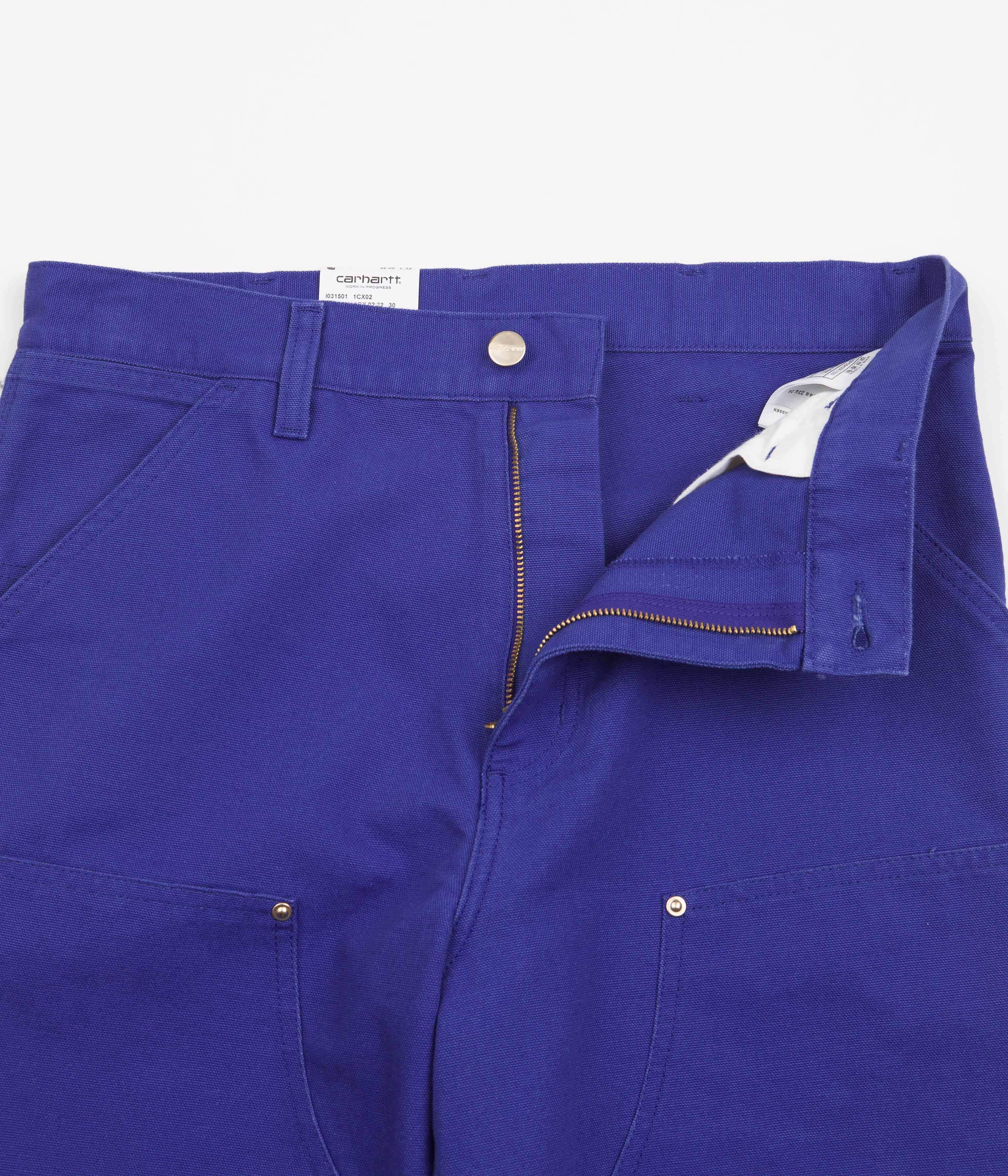 Carhartt Double Knee Work Pants for Men - Durable Lazurite Blue Denim - Perfect for Construction, Carpentry & Outdoor Work