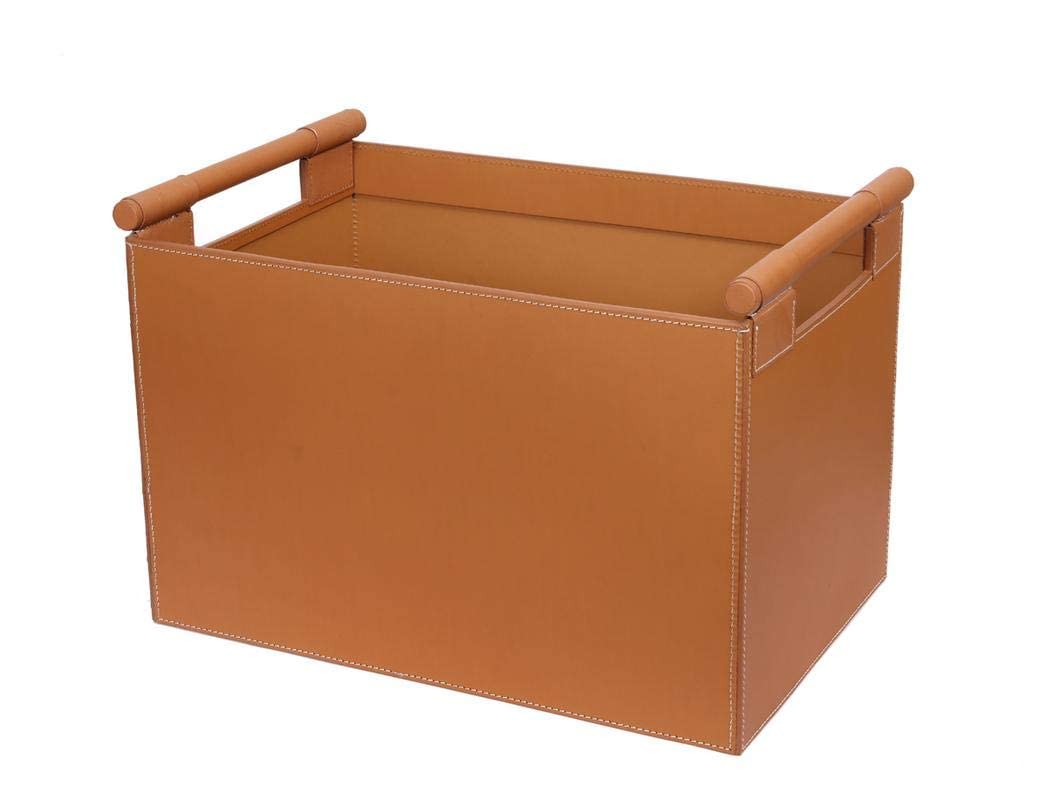 Eloria Handmade Leather Storage Baskets - Stylish Home Decor Organizer for Living Room, Bedroom & Bathroom Organization