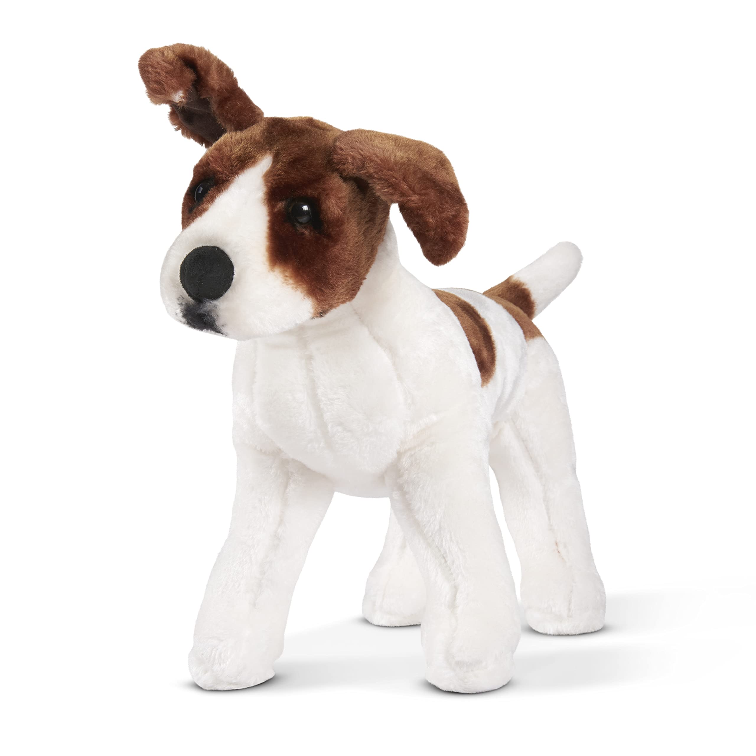 Melissa & Doug Giant Jack Russell Terrier Plush Toy - 12+ Inch Lifelike Stuffed Animal Dog for Kids, Soft & Cuddly Pet Companion - Perfect for Playtime, Nursery Decor & Gift Giving