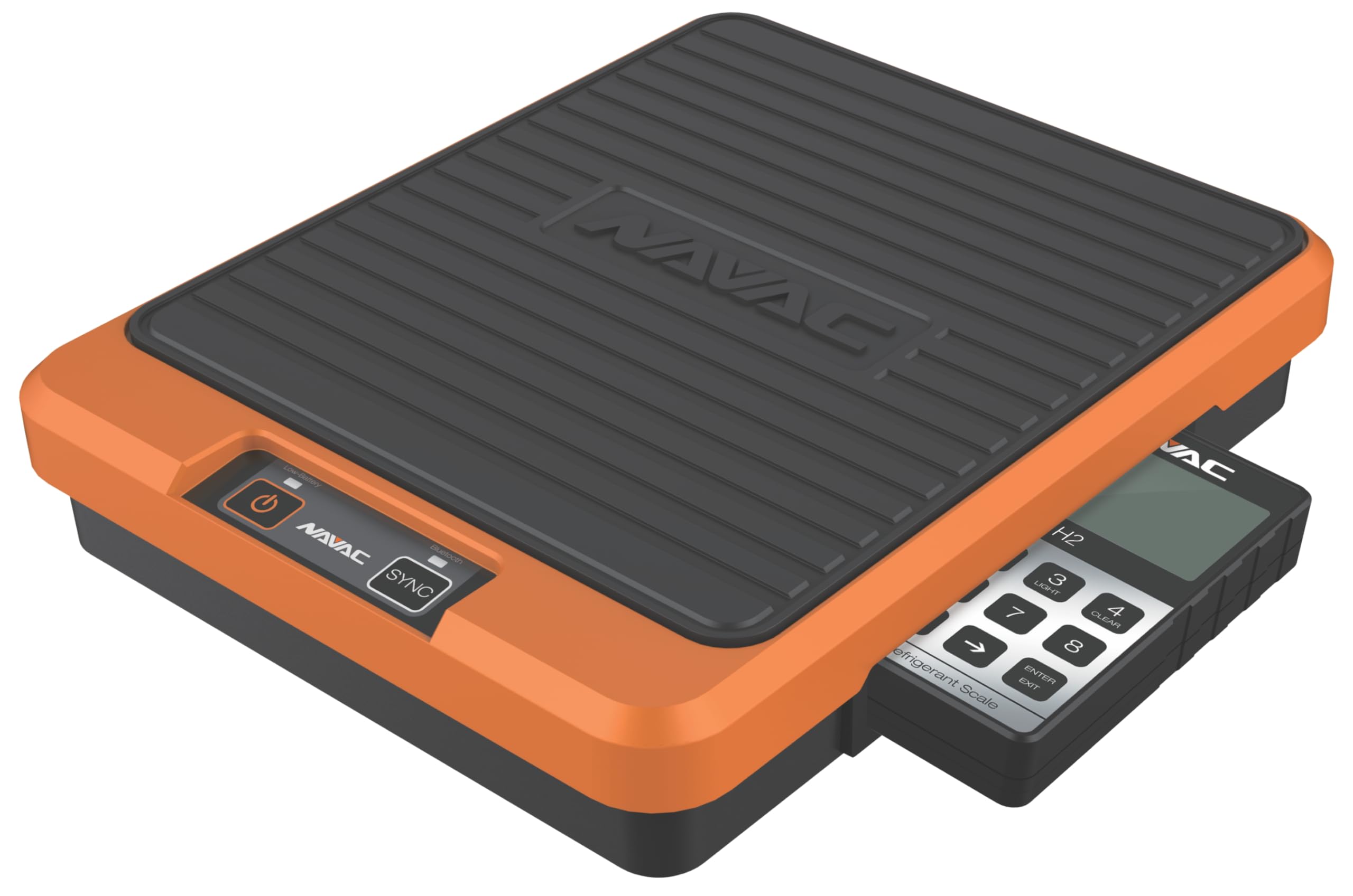 NAVAC NRS2i01 Wireless Refrigerant Scale with Bluetooth Handheld Display - 220 lbs Capacity, Lightweight Magnesium Alloy Weighing Pan for Precise Measurements - Ideal for HVAC Technicians, Refrigerant Recovery, and AC Maintenance (1 Year Warranty)