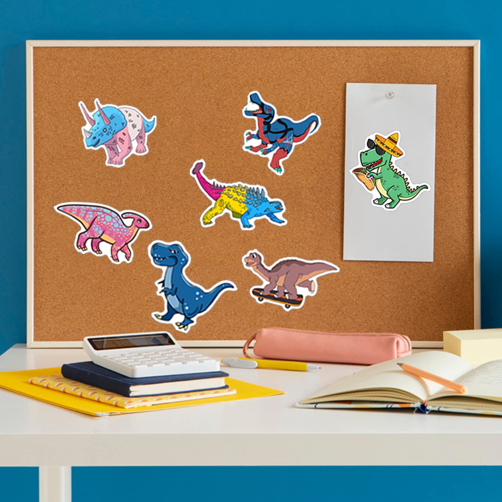 100PCS Dinosaur Stickers for Kids - Waterproof Cartoon Stickers for Scrapbooking, School Supplies, Luggage & Teaching Rewards - Fun Classroom & Party Favors, DIY Crafts & Kids' Activities