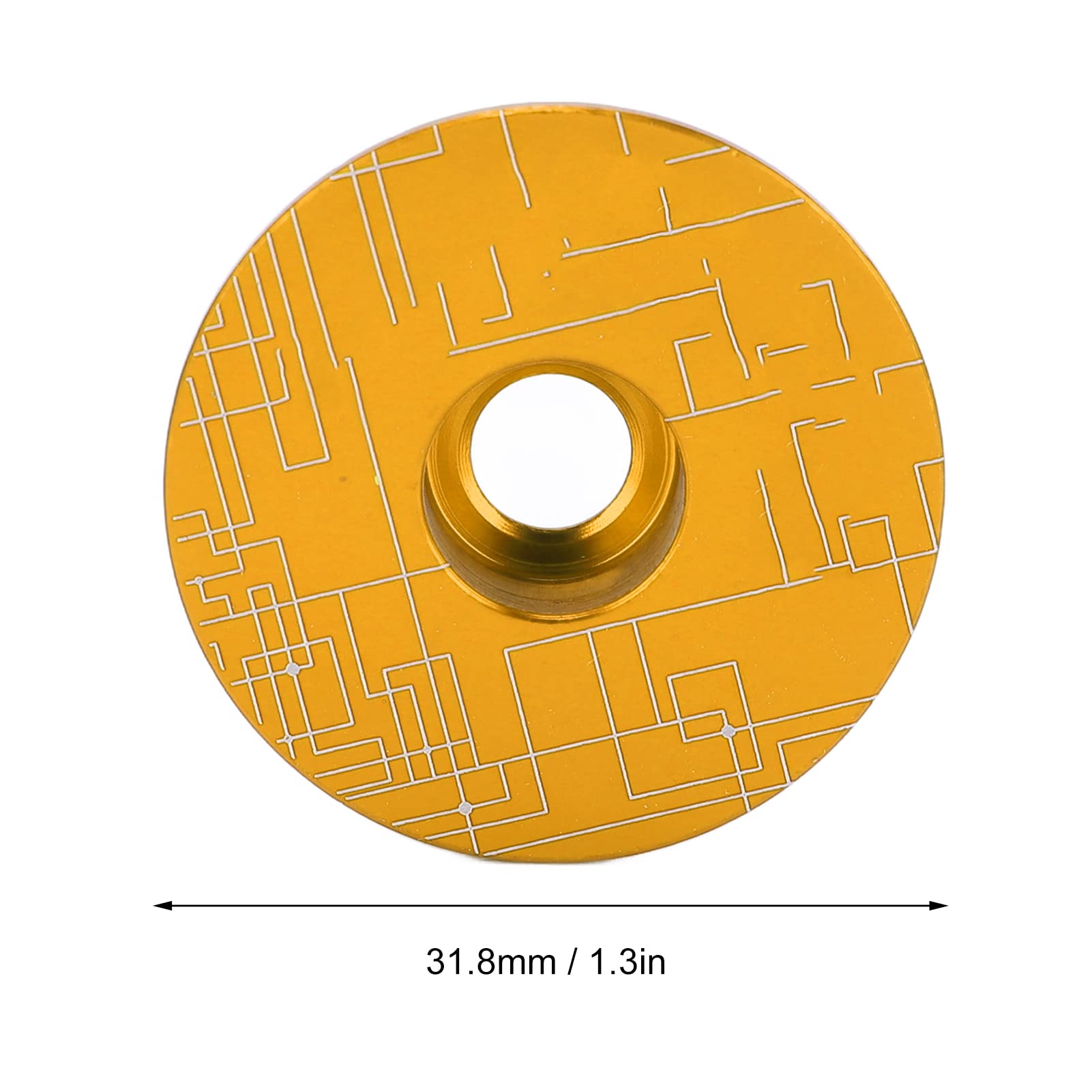SUNGOOYUE 31.8mm Aluminum Alloy Bike Headset Top Cover with Bolts - Compatible with Mountain Bikes & Road Bikes (Yellow) | Durable Replacement Part for Smooth Cycling & Bike Maintenance