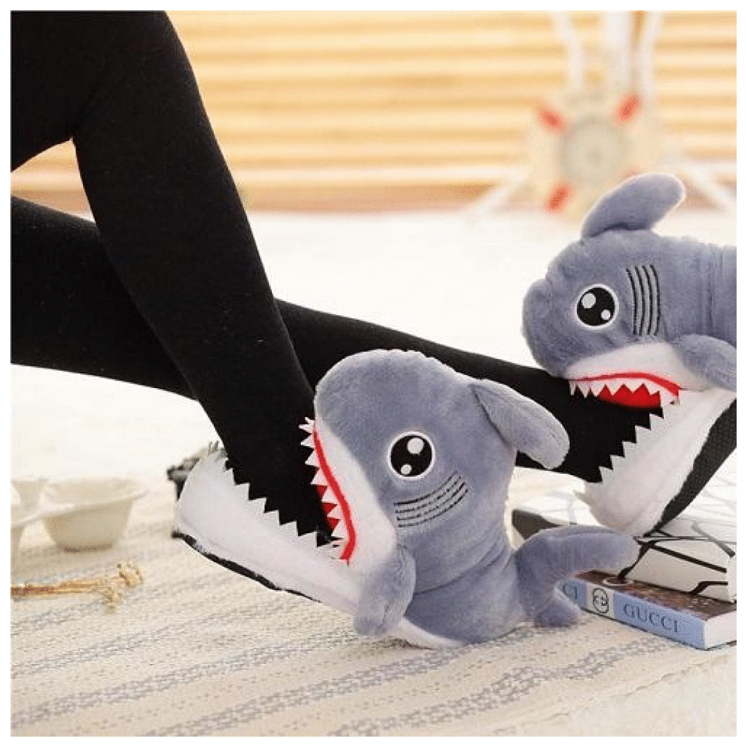 Soft Shark Plush Slippers for Adults & Kids - Comfortable Non-Slip House Shoes for Indoor, Outdoor, and Cosplay Use - Perfect Gift for Shark Lovers