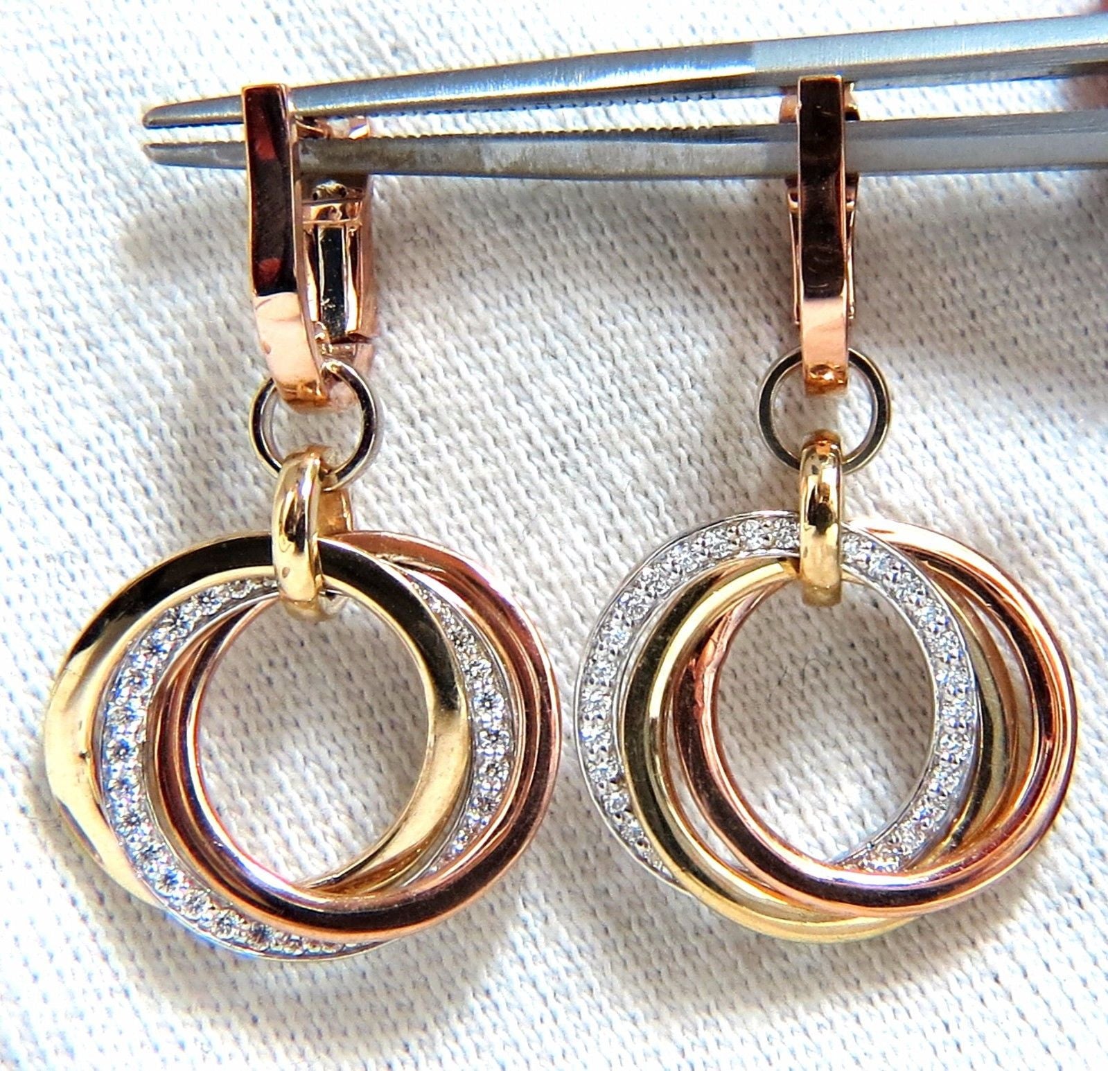 0.50 Carat Natural Diamond Rolling Loop Dangle Earrings in 14K Gold - Elegant & Timeless Jewelry for Parties, Weddings & Special Occasions