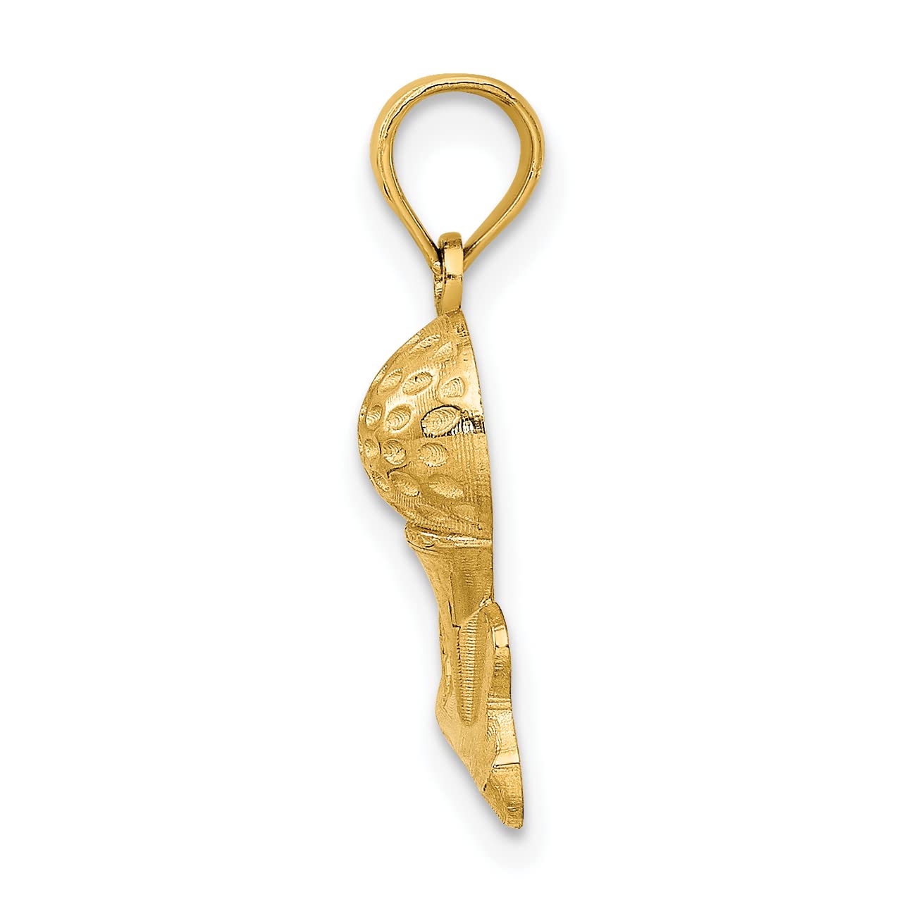 Lex & Lu 14k Solid Yellow Gold Polished Golf Charm Pendant - Perfect Gift for Golf Lovers & Jewelry Enthusiasts