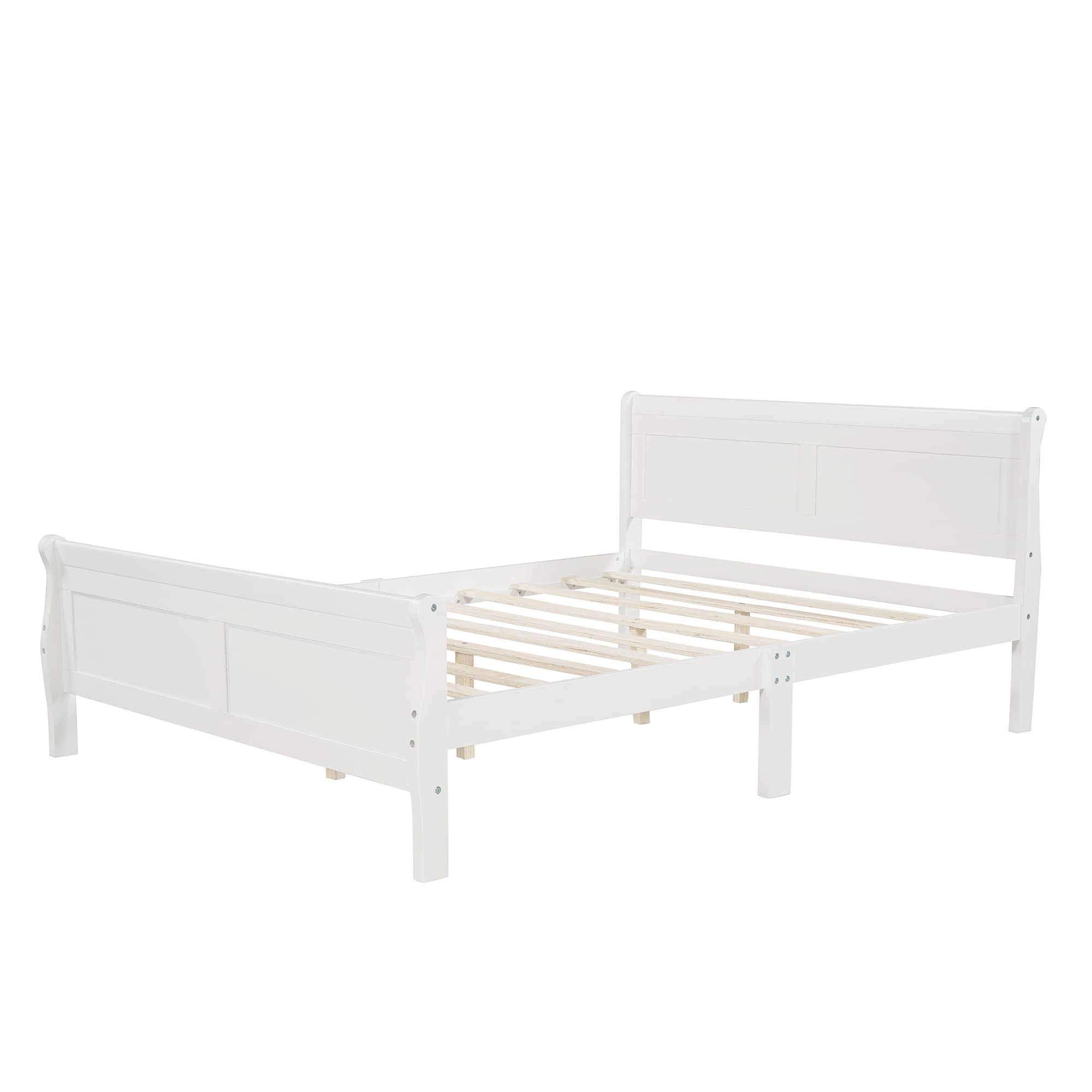 Harper & Bright Designs Full Size Wood Platform Bed Frame with Headboard & Slats - No Box Spring Needed - Sturdy Support Legs - Perfect for Bedrooms, Guest Rooms & Dormitories