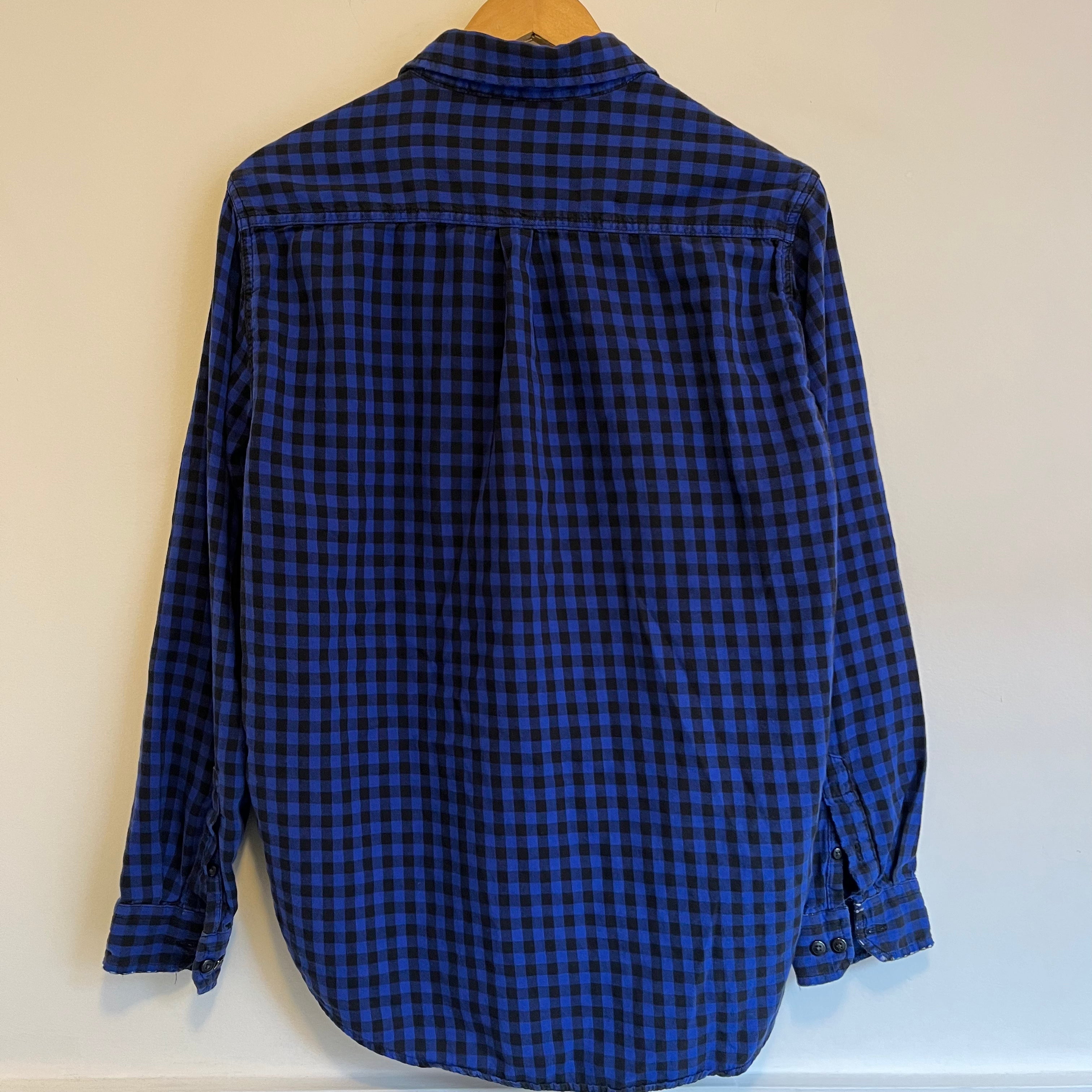 Blue Plaid Button Up Shirt for Men - Casual Long Sleeve Flannel Shirt | Perfect for Outdoor Adventures, Camping, and Fall Layering