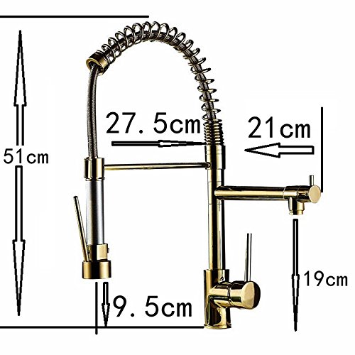 Gold Pull Out Kitchen Faucet with Sprayer - Modern Sink for Easy Cooking