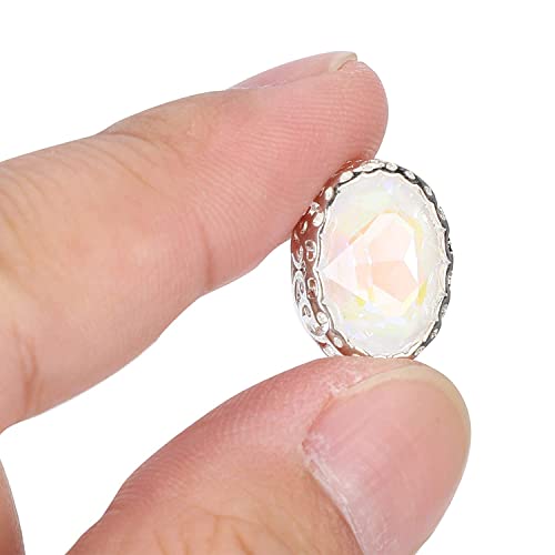 10x14mm Oval Rhinestones for Wedding Decorations - Non-Oxidizing Safe Accessories for Shoes, Bags & Clothing (Egg White) | Perfect for DIY Crafts, Bridal Jewelry & Fashion Embellishments