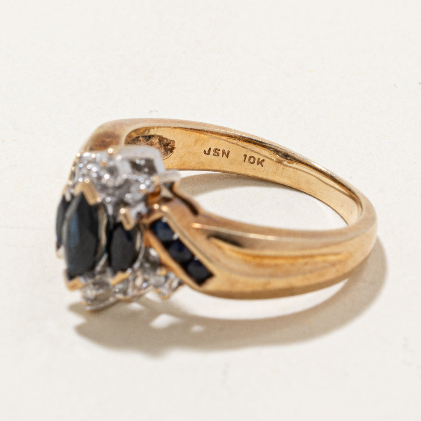 Exquisite 0.37ctw Sapphire & Diamond Ring with 0.03ctw Diamonds | Size 5.5 | Elegant Engagement, Wedding, Anniversary Gift for Her | Perfect for Special Occasions & Romantic Moments