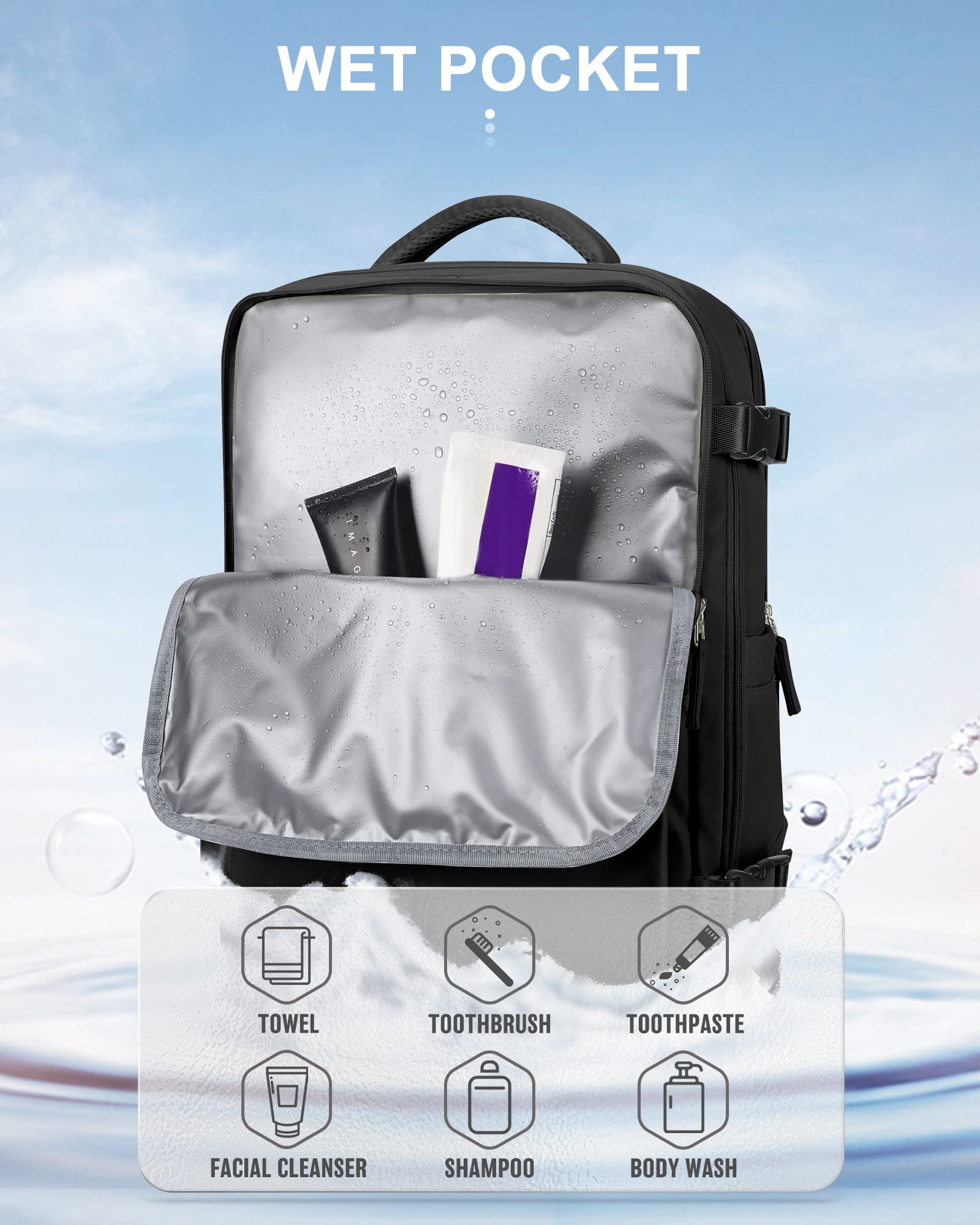 Travel Backpack for Women & Men - Airplane Carry-On with Laptop Compartment | Perfect for Business Trips & Vacations