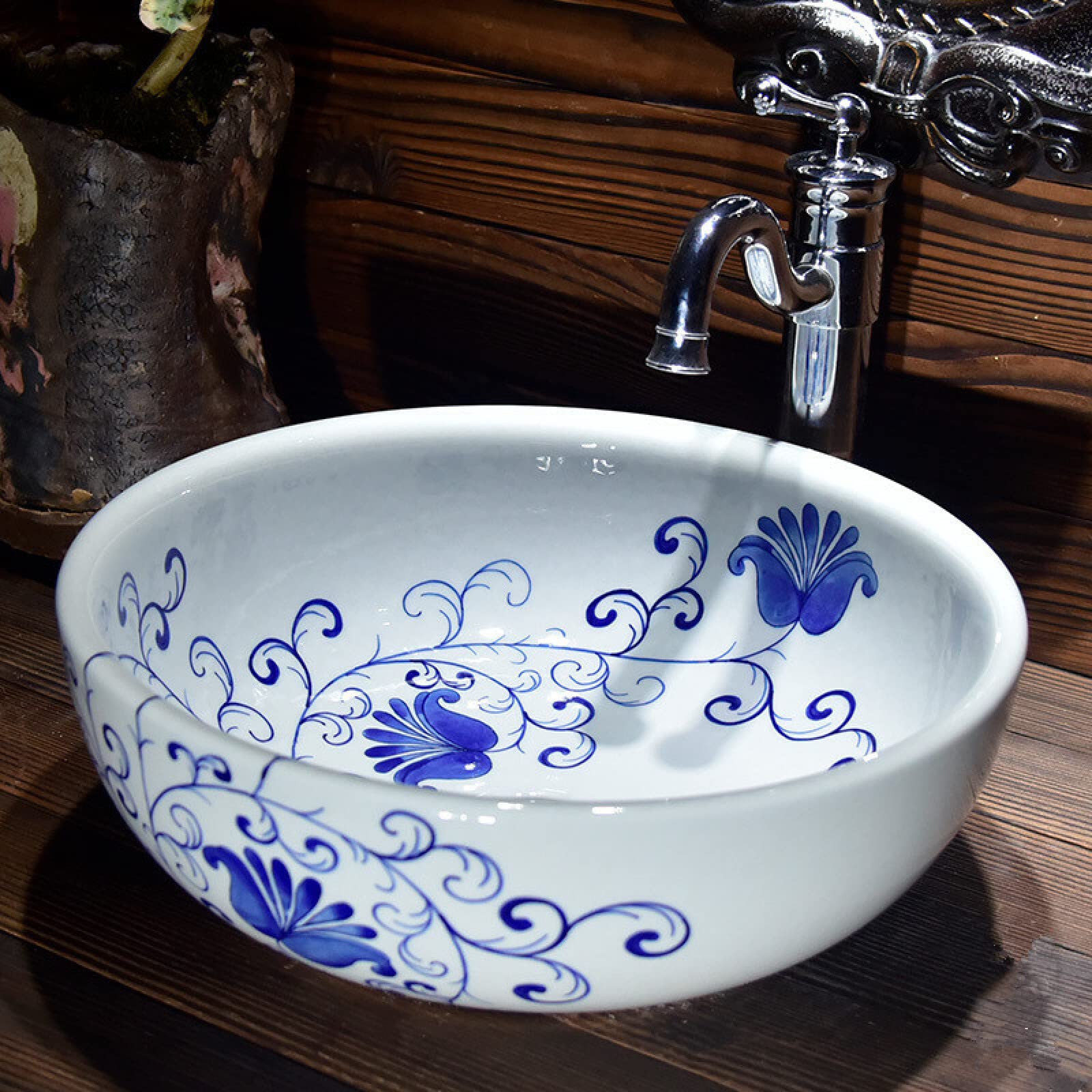LEFEDA Handmade Ceramic Vessel Sink - Artistic Countertop Bathroom Basin, Modern Washbasin for Vanity, Jingdezhen Porcelain Sink - Perfect for Powder Rooms, Guest Baths & Luxury Master Bath Renovations