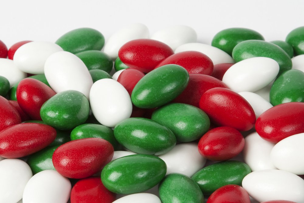 Premium Marich Christmas Jordan Almonds - 10-Pound Bulk Bag of Colorful Candy-Coated Almonds for Holiday Parties, Weddings & Gift Giving