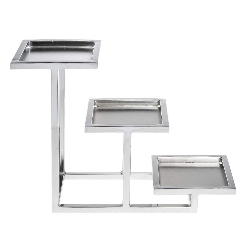HUBERT Chrome 3-Tiered Buffet Stand for Bowls - 6